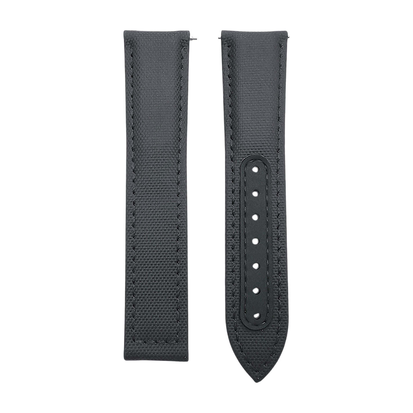 Premium Sailcloth Deployment Watch Strap 20mm 22mm Black - Wrist Envy