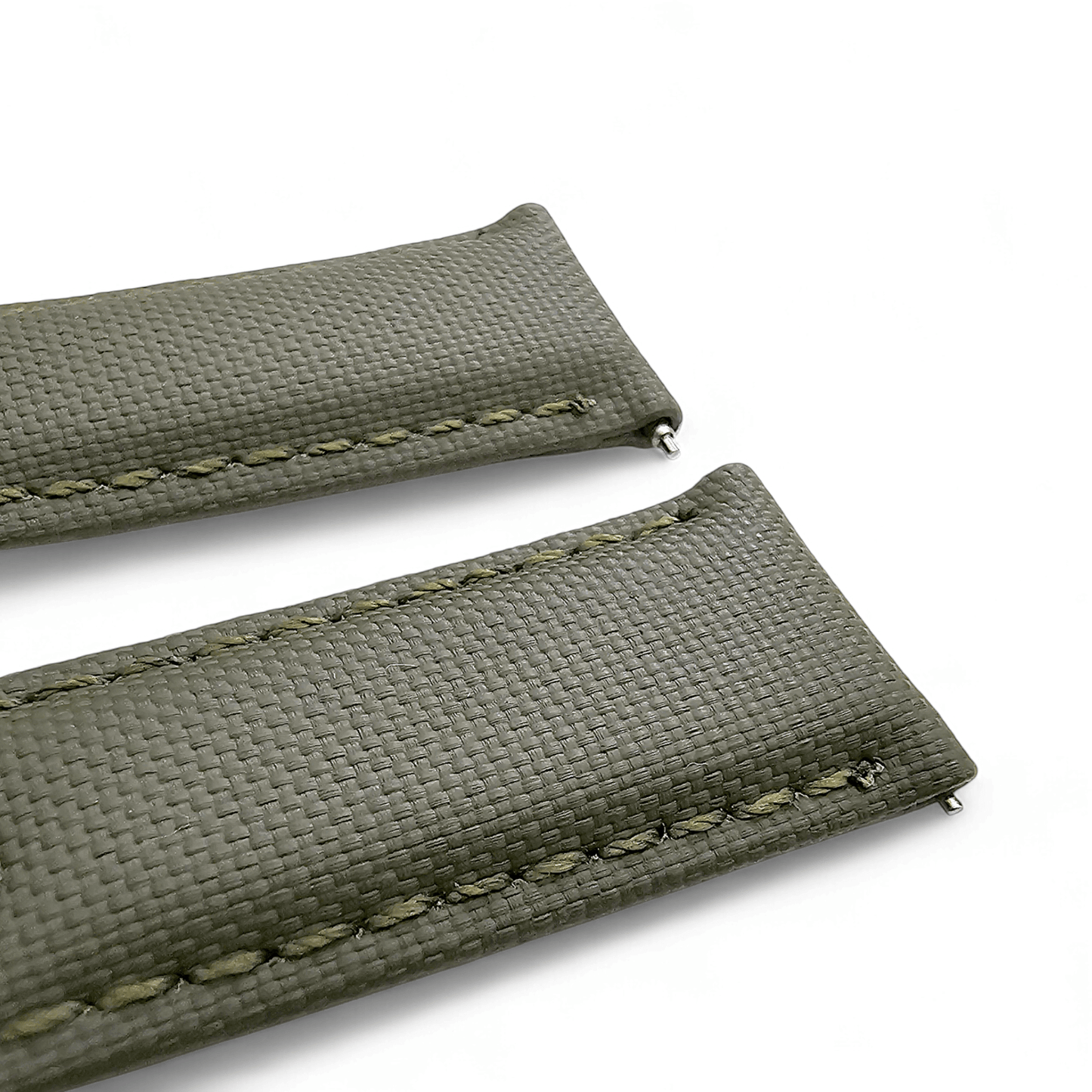 Premium Sailcloth Deployment Watch Strap 20mm 22mm Green - Wrist Envy