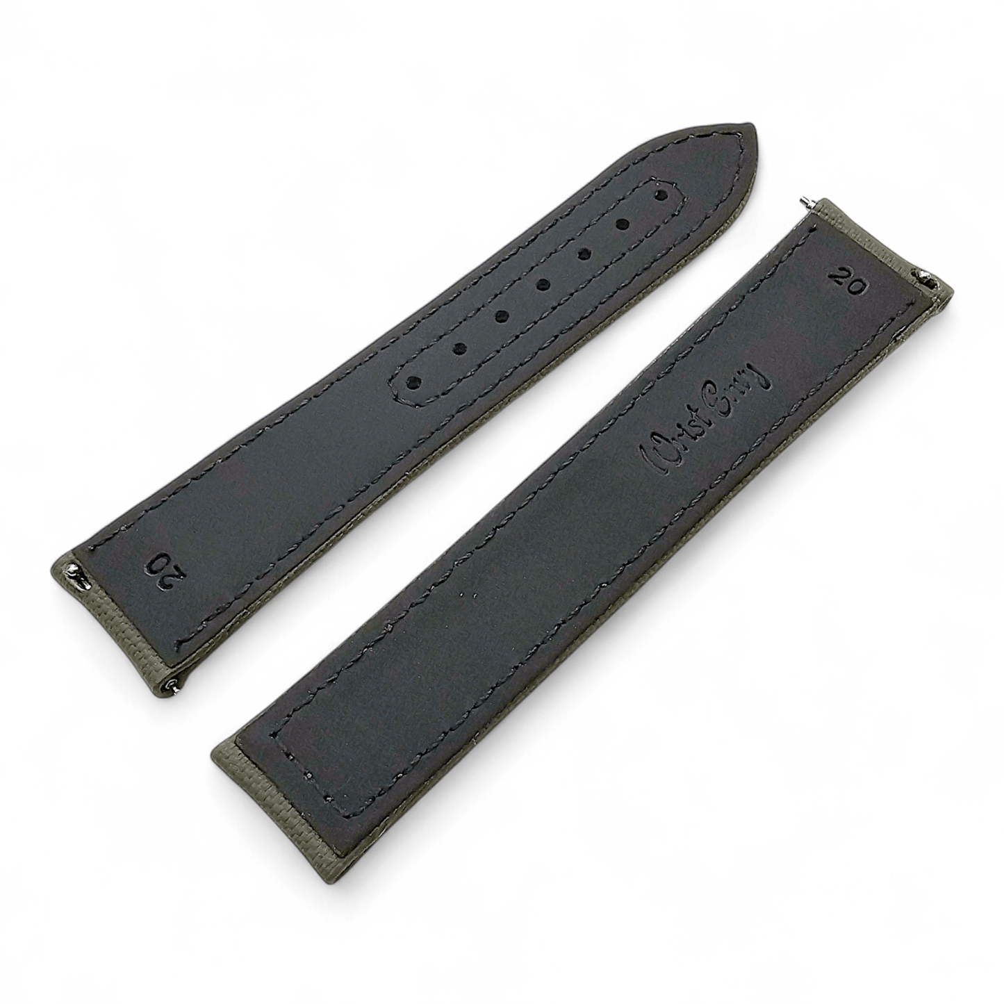 Premium Sailcloth Deployment Watch Strap 20mm 22mm Green - Wrist Envy
