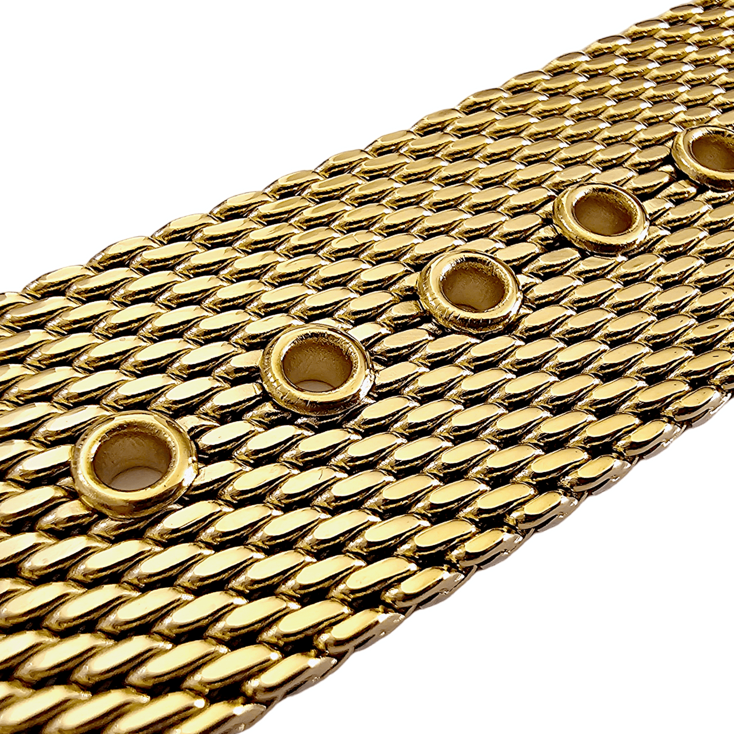 Premium Shark Mesh 2.5mm Thich Two Piece Milanese Heavy Gold Plated Watch Strap With Pins 18mm 20mm 22mm - Wrist Envy