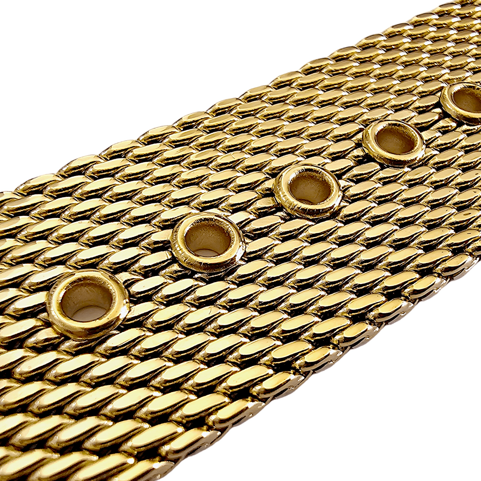 Premium Shark Mesh 2.5mm Thich Two Piece Milanese Heavy Gold Plated Watch Strap With Pins 18mm 20mm 22mm - Wrist Envy