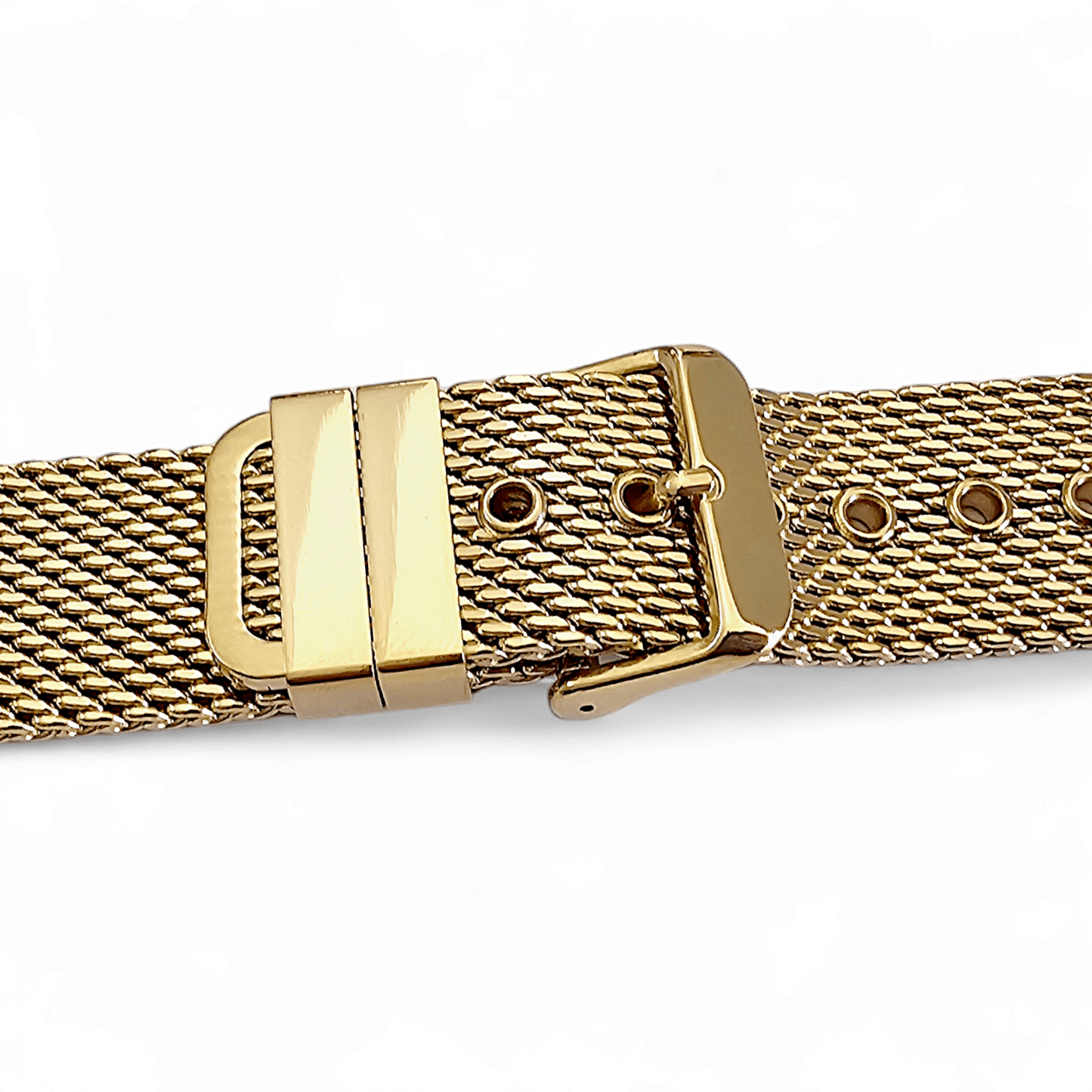 Premium Shark Mesh 2.5mm Thich Two Piece Milanese Heavy Gold Plated Watch Strap With Pins 18mm 20mm 22mm - Wrist Envy