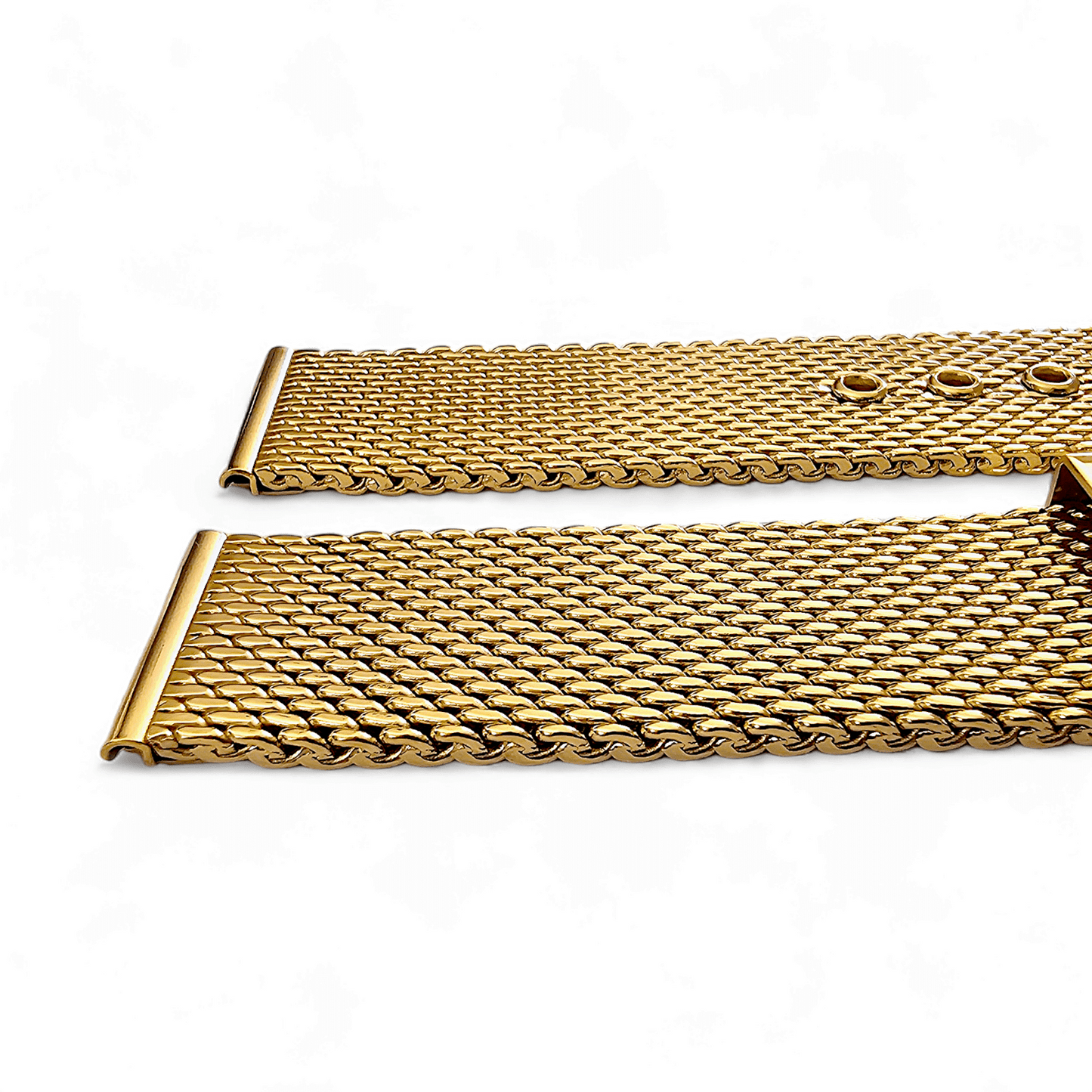Premium Shark Mesh 2.5mm Thich Two Piece Milanese Heavy Gold Plated Watch Strap With Pins 18mm 20mm 22mm - Wrist Envy