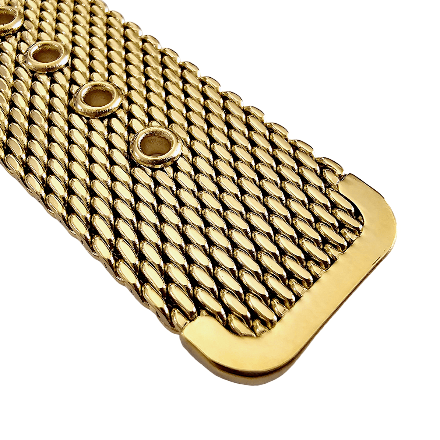 Premium Shark Mesh 2.5mm Thich Two Piece Milanese Heavy Gold Plated Watch Strap With Pins 18mm 20mm 22mm - Wrist Envy