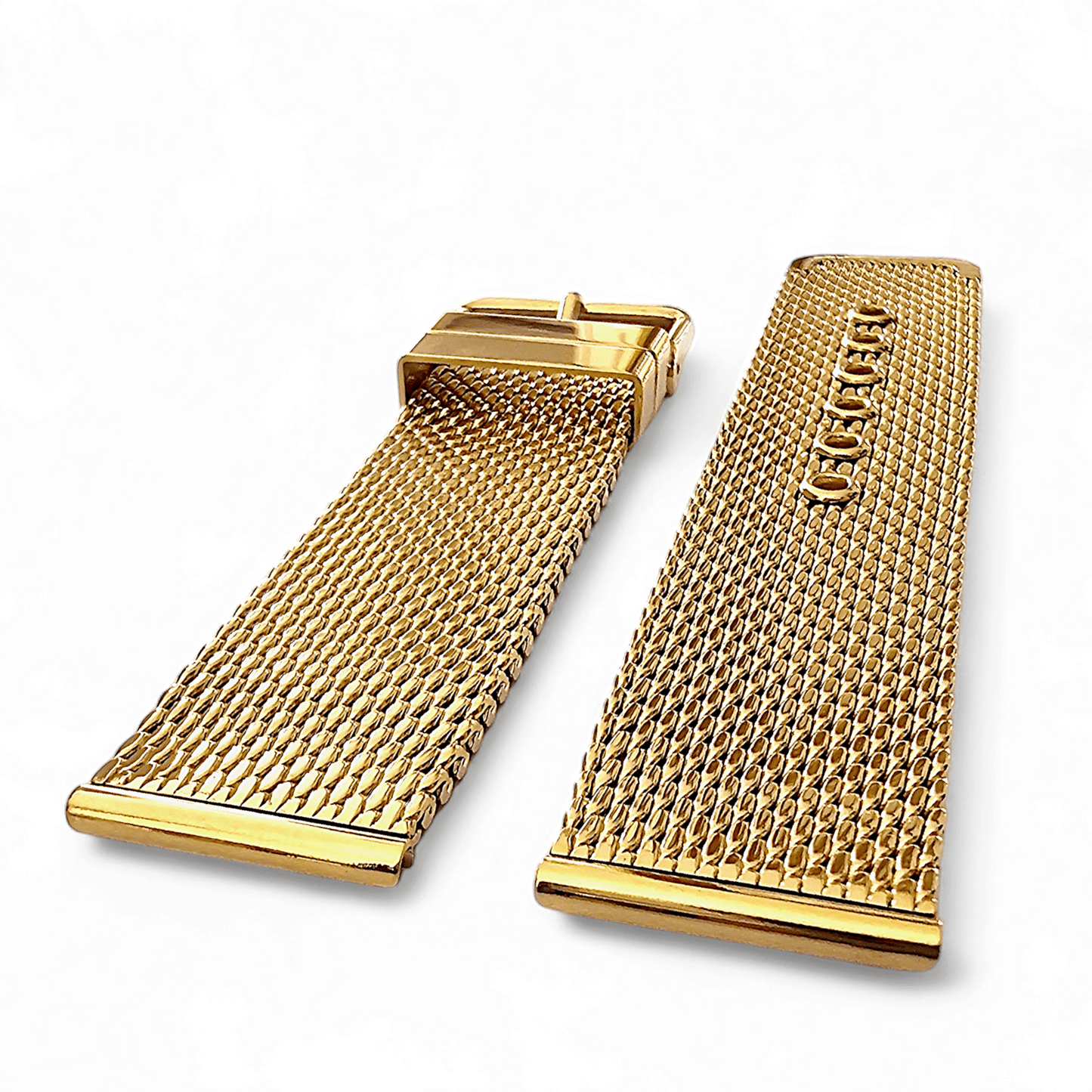 Premium Shark Mesh 2.5mm Thich Two Piece Milanese Heavy Gold Plated Watch Strap With Pins 18mm 20mm 22mm - Wrist Envy