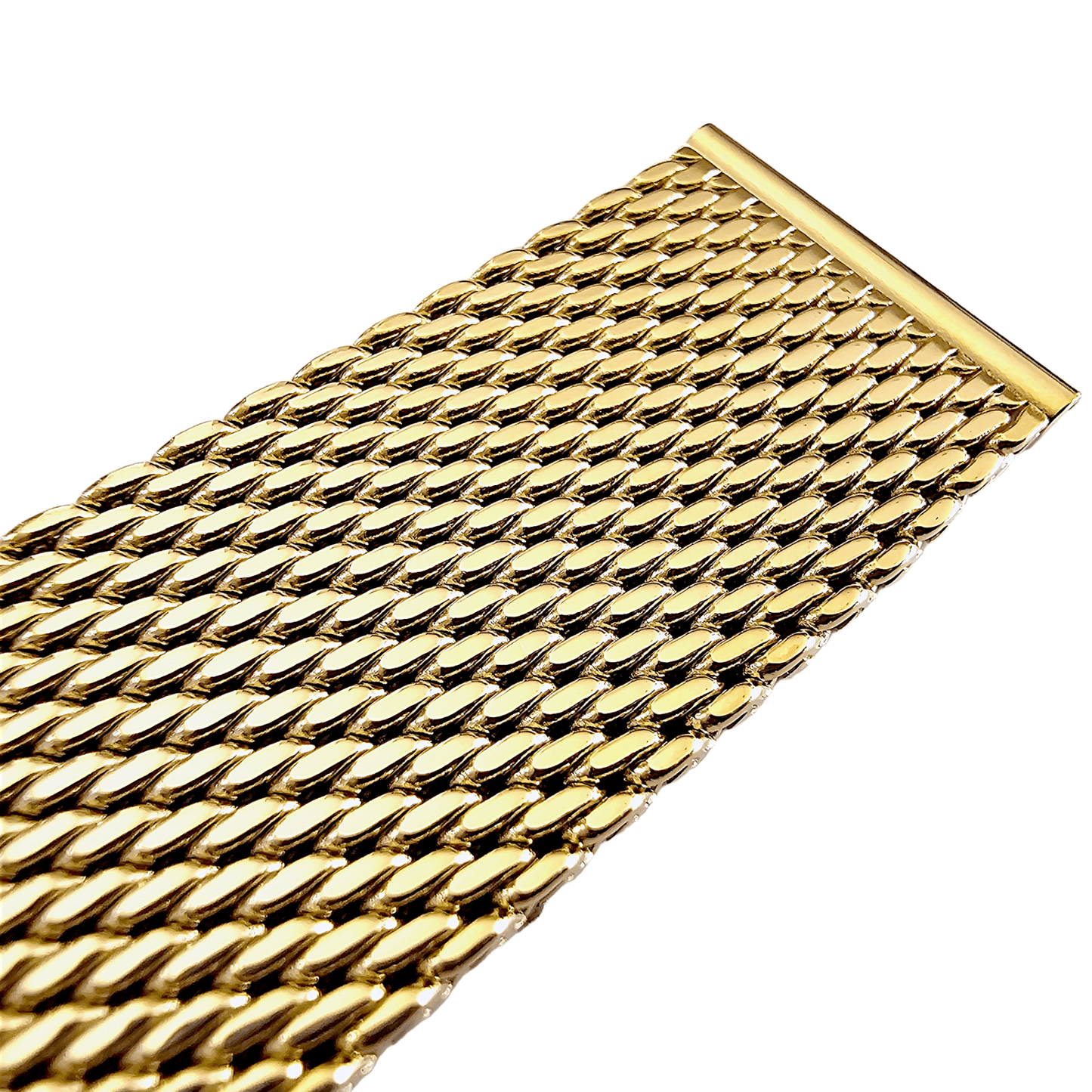 Premium Shark Mesh 2.5mm Thich Two Piece Milanese Heavy Gold Plated Watch Strap With Pins 18mm 20mm 22mm - Wrist Envy