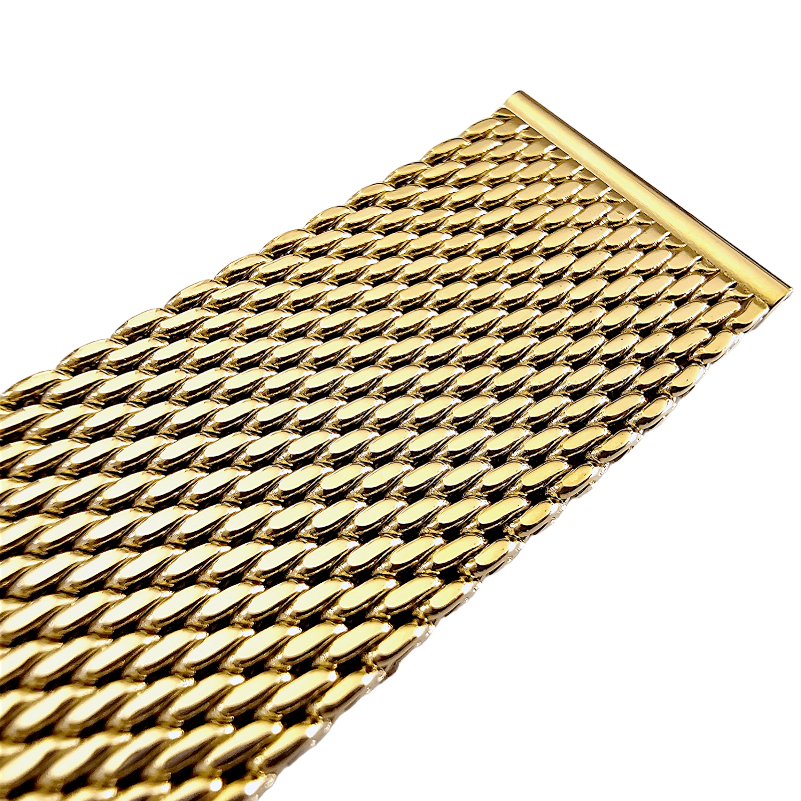 Premium Shark Mesh 2.5mm Thich Two Piece Milanese Heavy Gold Plated Watch Strap With Pins 18mm 20mm 22mm - Wrist Envy
