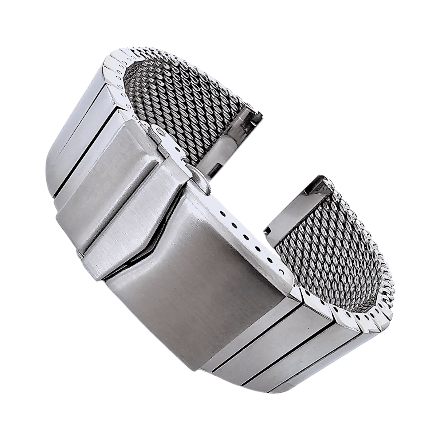 Premium Shark Mesh 5mm Thick Bracelet 316L Stainless Steel 20mm 22mm Polished - Wrist Envy