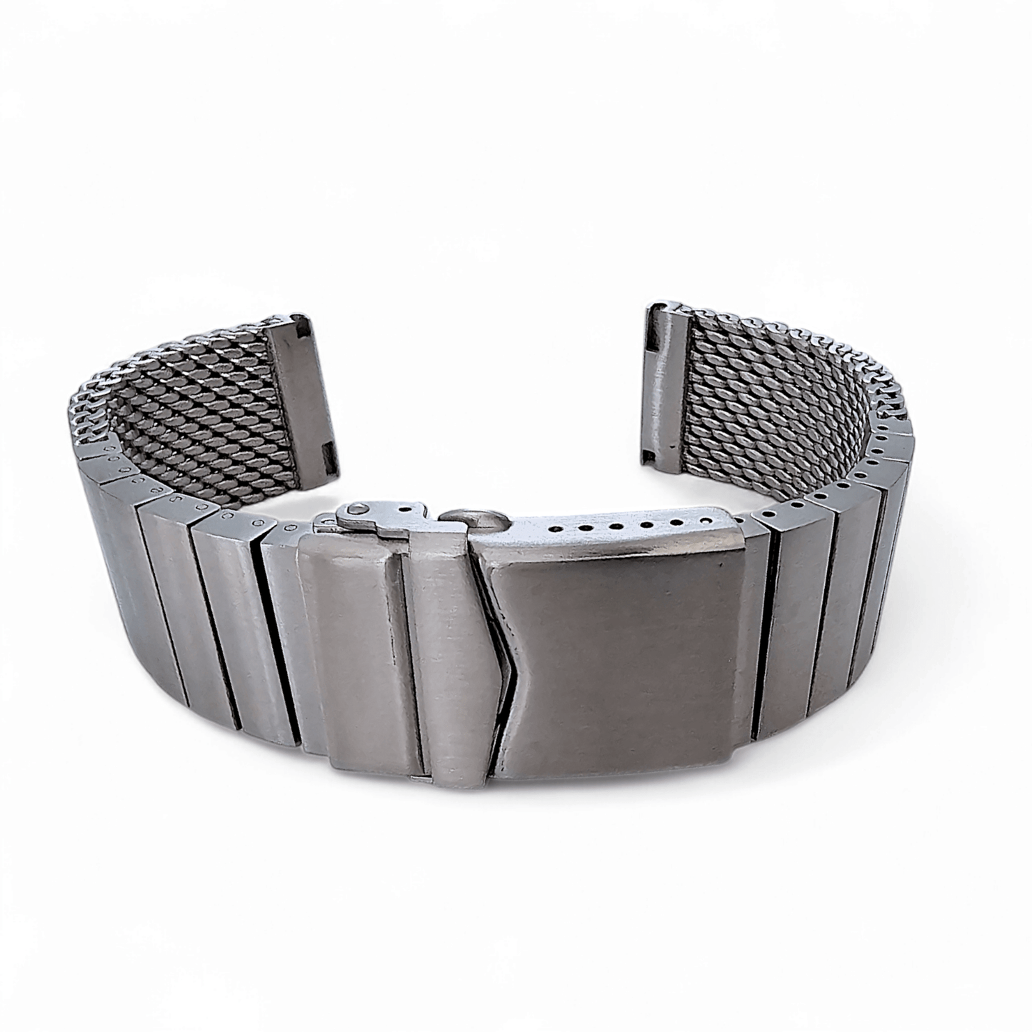 Premium Shark Mesh 5mm Thick Bracelet 316L Steel 20mm 22mm Brushed - Wrist Envy