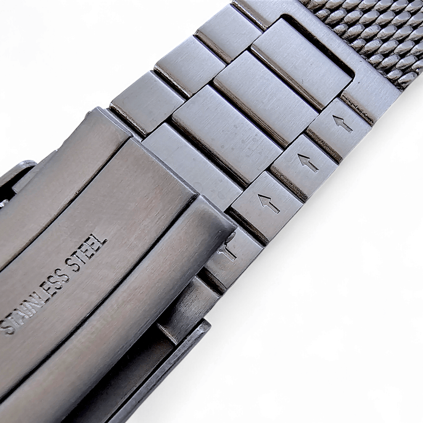 Premium Shark Mesh 5mm Thick Bracelet 316L Steel 20mm 22mm Brushed - Wrist Envy