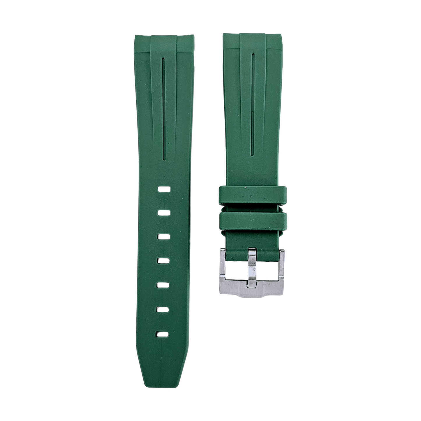 Premium Silicone Rubber Curved End Divers Watch Strap Band 20mm 21mm 22mm - Wrist Envy