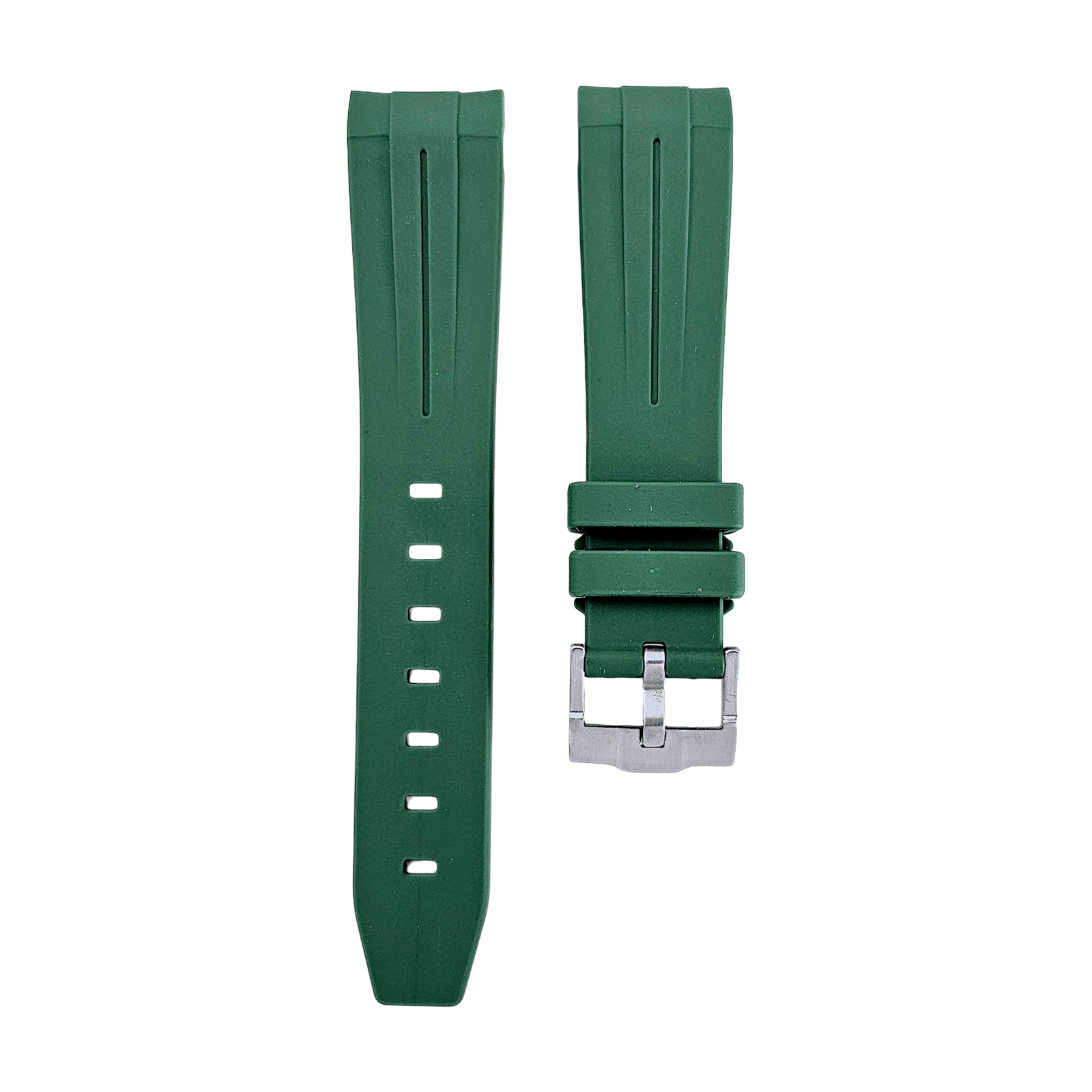 Premium Silicone Rubber Curved End Divers Watch Strap Band 20mm 21mm 22mm - Wrist Envy