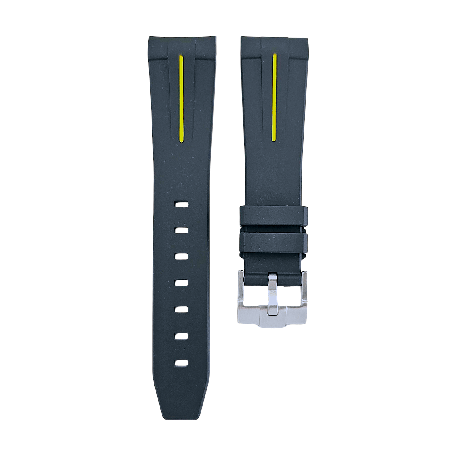 Premium Silicone Rubber Curved End Divers Watch Strap Band 20mm 21mm 22mm - Wrist Envy