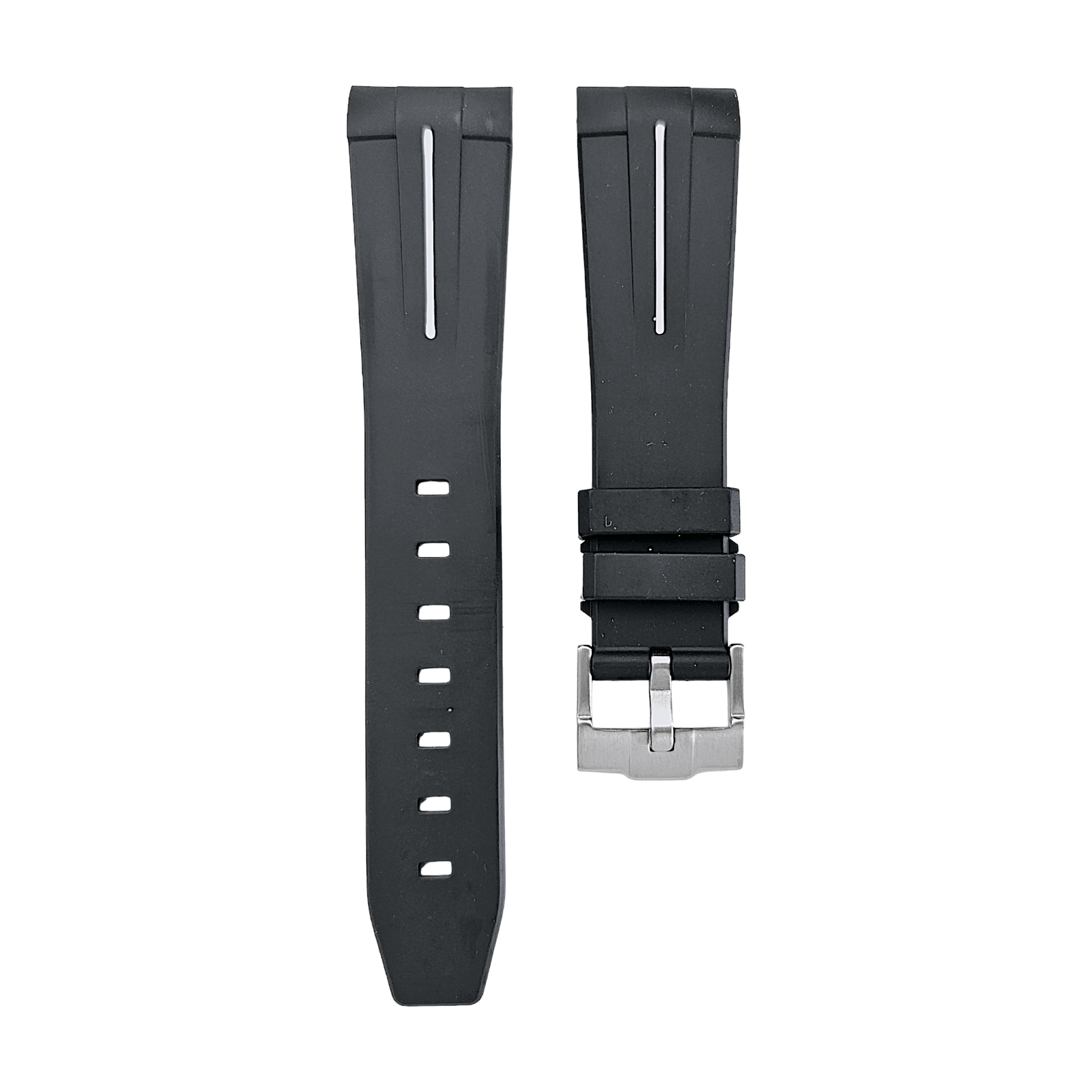 Premium Silicone Rubber Curved End Divers Watch Strap Band 20mm 21mm 22mm - Wrist Envy