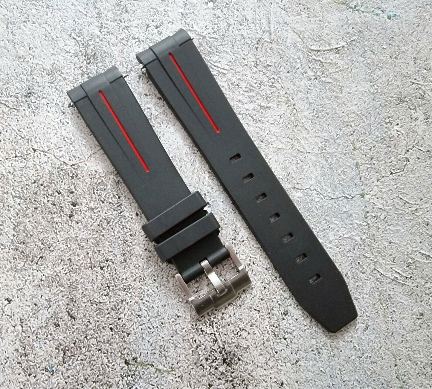 Premium Silicone Rubber Curved End Divers Watch Strap Band 20mm 21mm 22mm - Wrist Envy