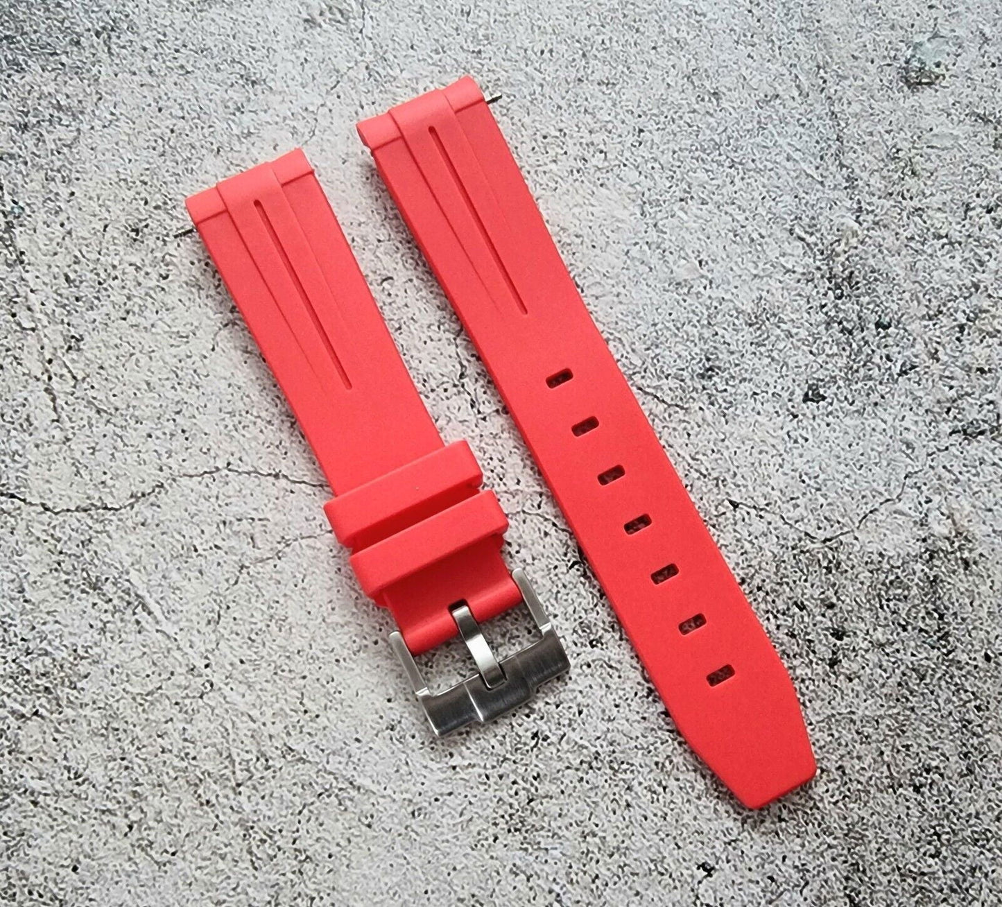 Premium Silicone Rubber Curved End Divers Watch Strap Band 20mm 21mm 22mm - Wrist Envy