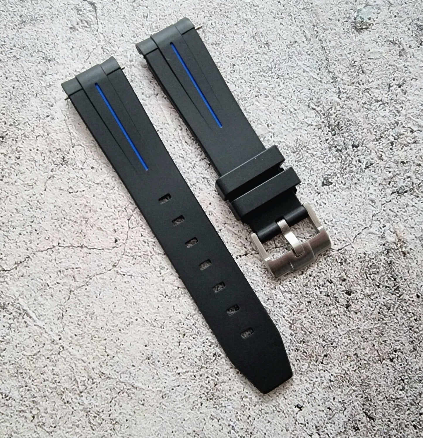 Premium Silicone Rubber Curved End Divers Watch Strap Band 20mm 21mm 22mm - Wrist Envy