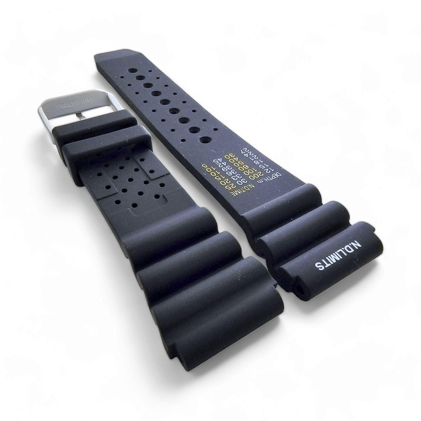 Premium Silicone Rubber ND Limits Divers Watch Strap Band 18mm 20mm 22mm 24mm Black - Wrist Envy