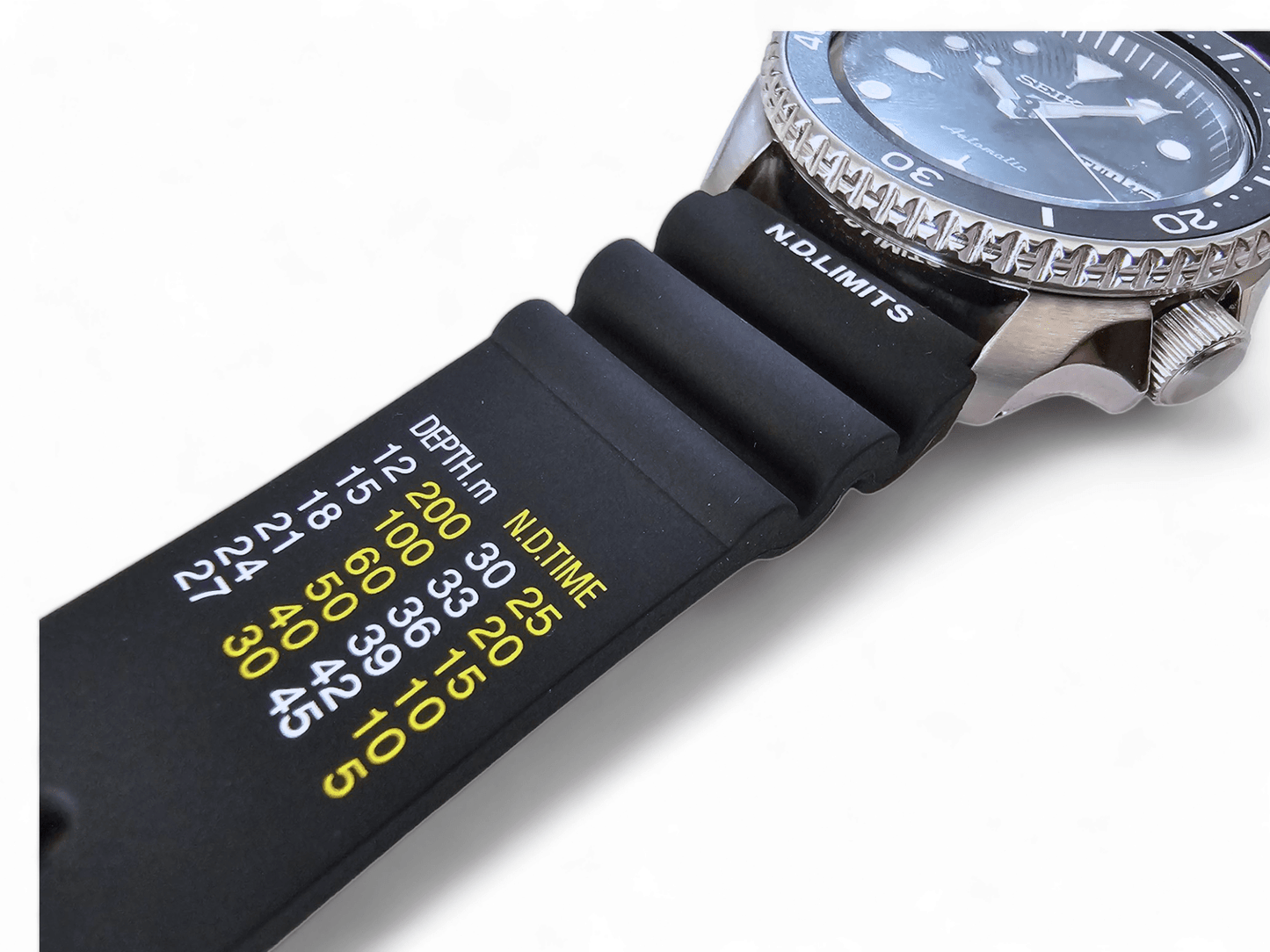 Premium Silicone Rubber ND Limits Divers Watch Strap Band 18mm 20mm 22mm 24mm Black - Wrist Envy