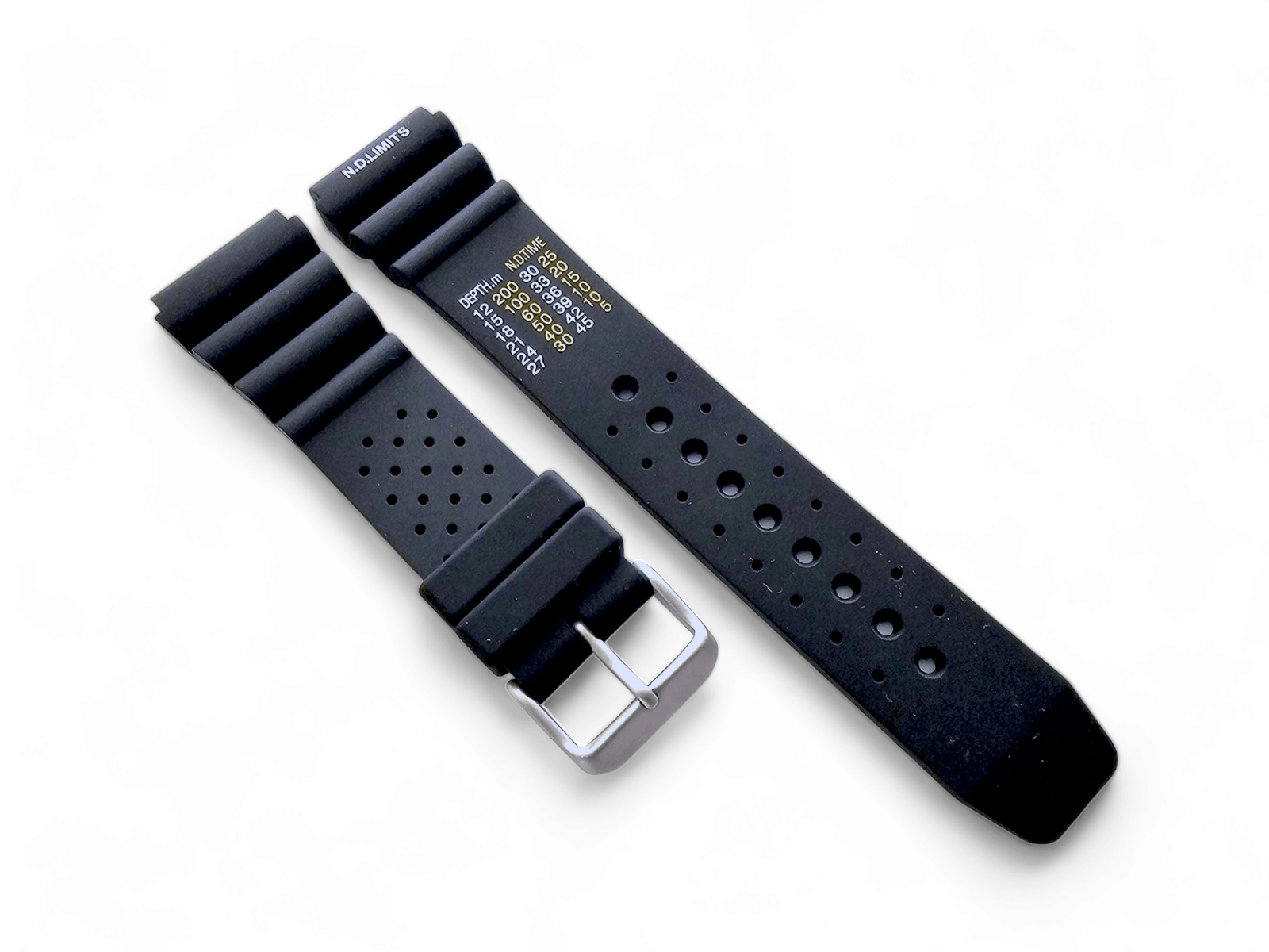 Premium Silicone Rubber ND Limits Divers Watch Strap Band 18mm 20mm 22mm 24mm Black - Wrist Envy