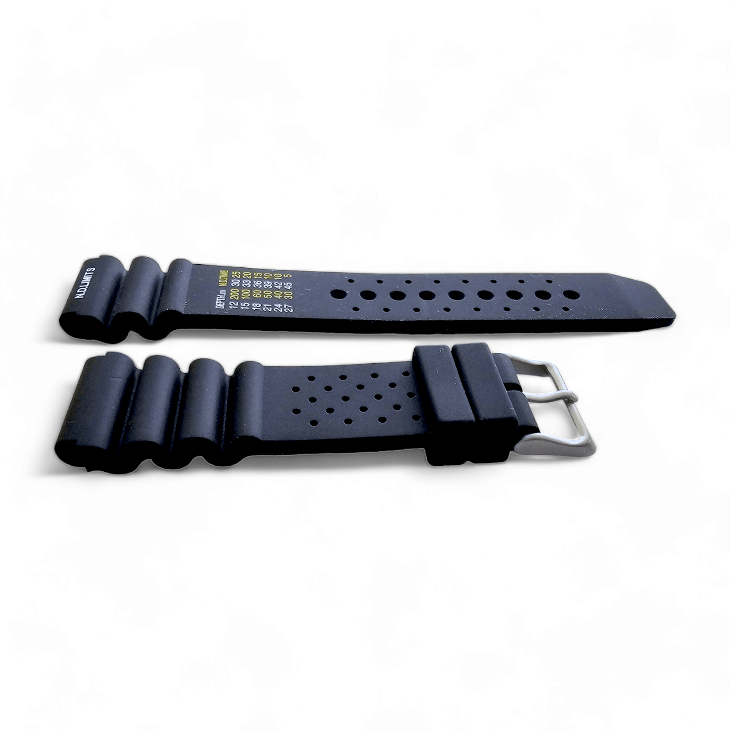 Premium Silicone Rubber ND Limits Divers Watch Strap Band 18mm 20mm 22mm 24mm Black - Wrist Envy