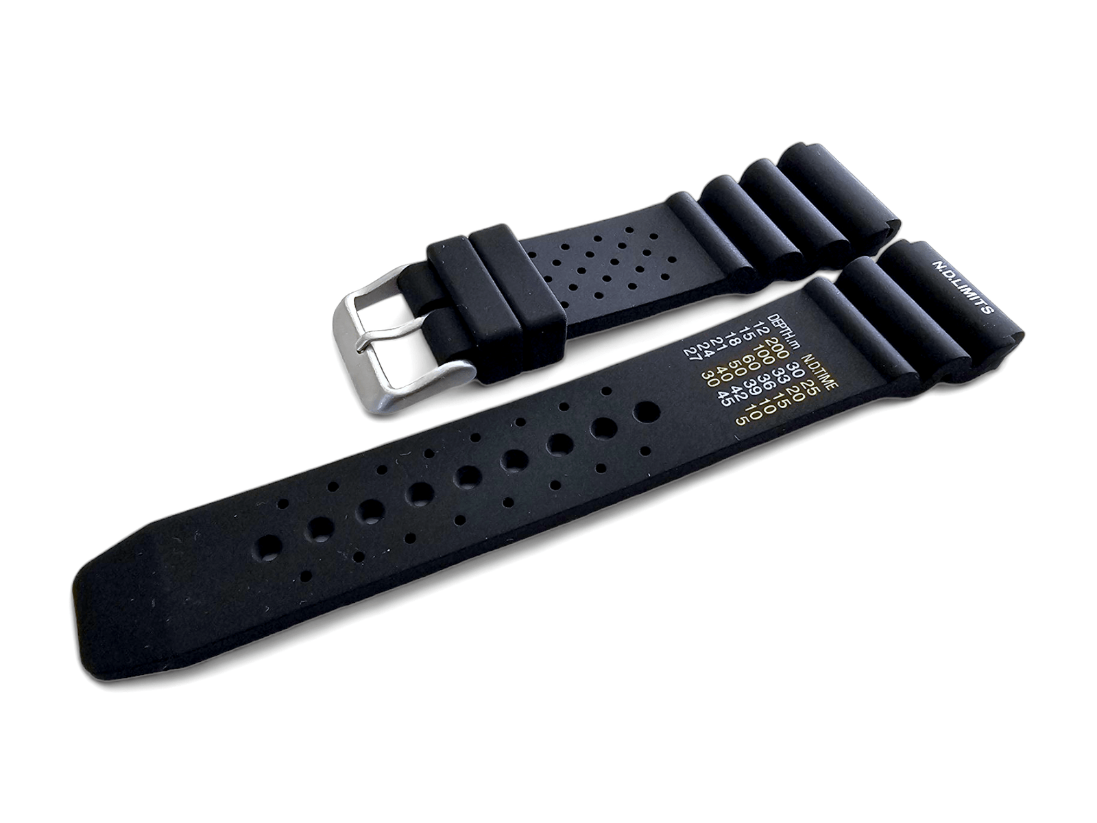 Premium Silicone Rubber ND Limits Divers Watch Strap Band 18mm 20mm 22mm 24mm Black - Wrist Envy