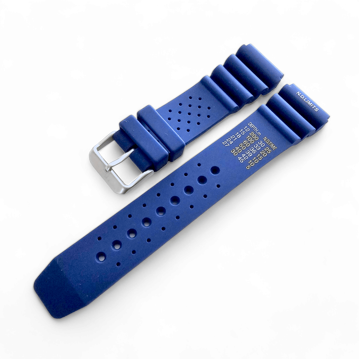 Premium Silicone Rubber ND Limits Divers Watch Strap Band 18mm 20mm 22mm 24mm Blue - Wrist Envy