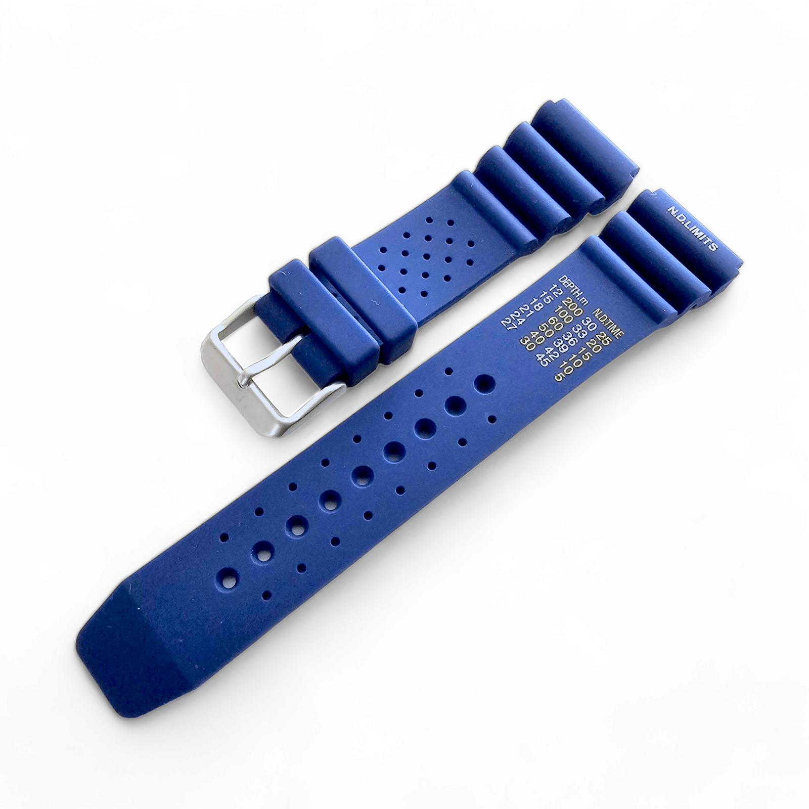 Premium Silicone Rubber ND Limits Divers Watch Strap Band 18mm 20mm 22mm 24mm Blue - Wrist Envy