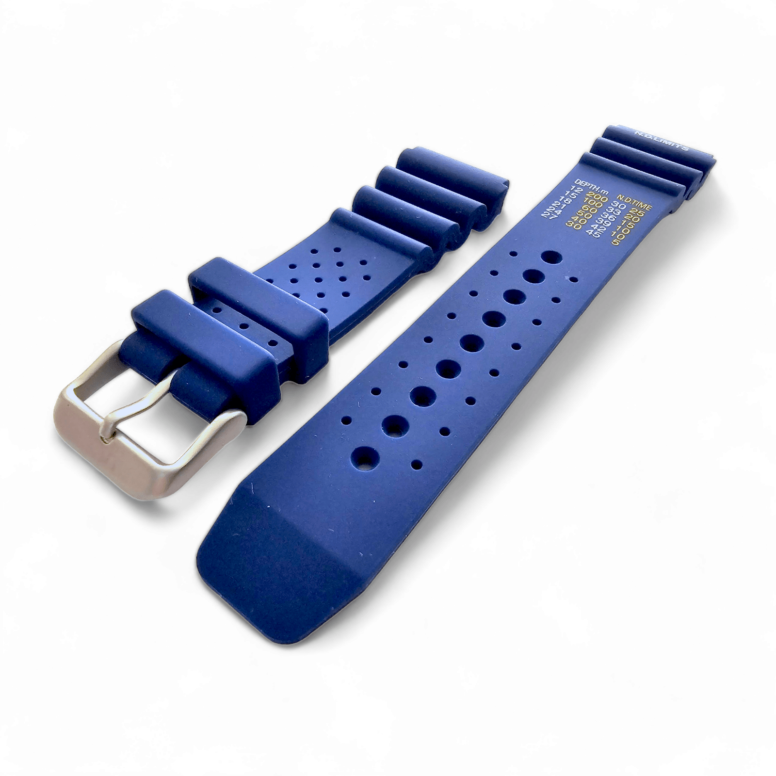 Premium Silicone Rubber ND Limits Divers Watch Strap Band 18mm 20mm 22mm 24mm Blue - Wrist Envy