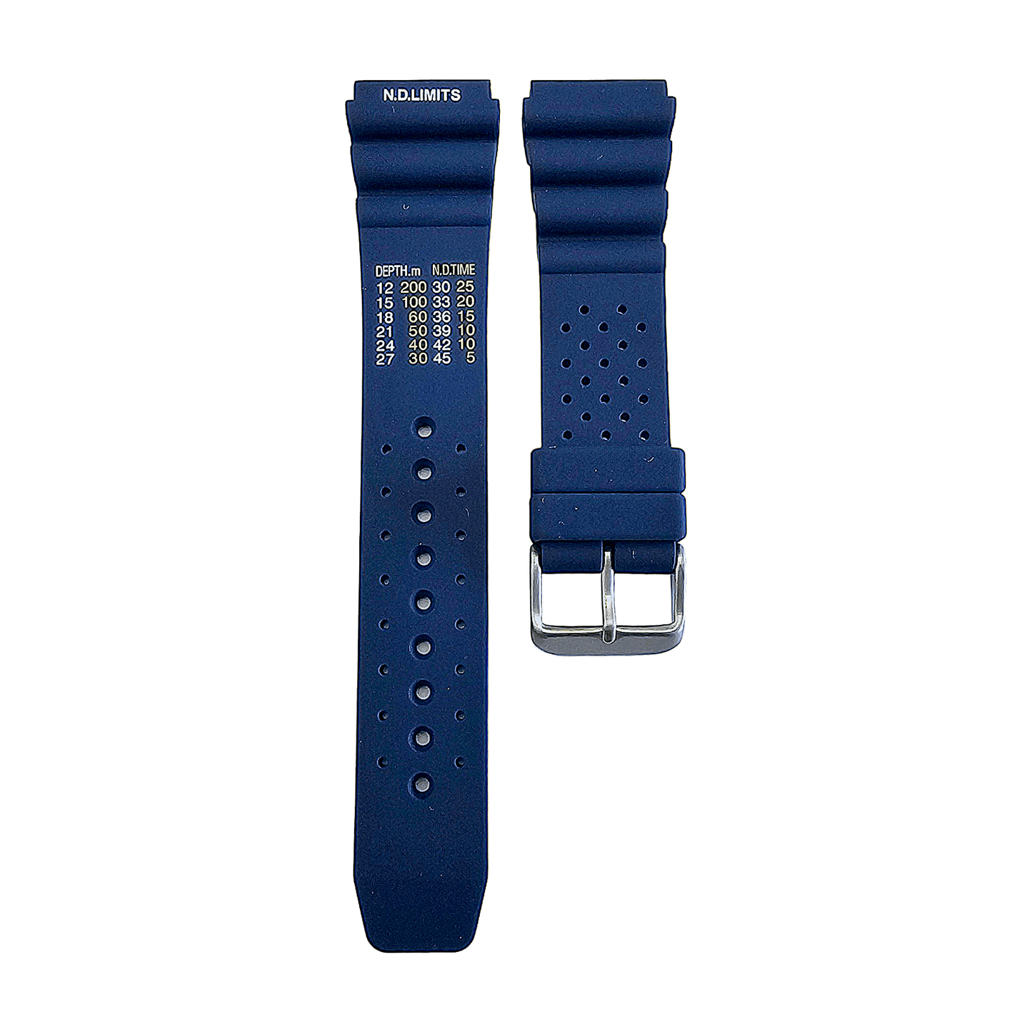 Premium Silicone Rubber ND Limits Divers Watch Strap Band 18mm 20mm 22mm 24mm Blue - Wrist Envy