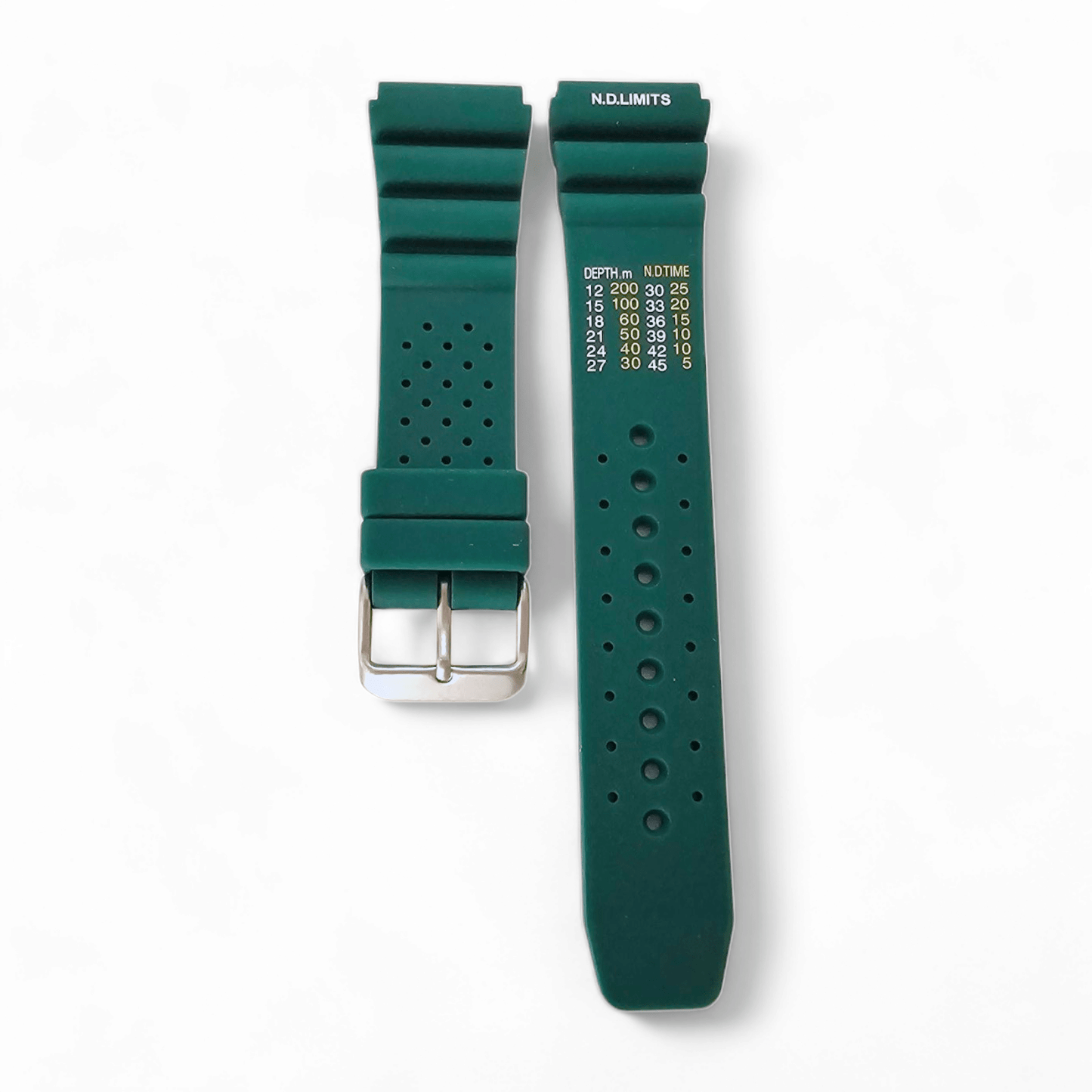 Premium Silicone Rubber ND Limits Divers Watch Strap Band 18mm 20mm 22mm 24mm Green - Wrist Envy