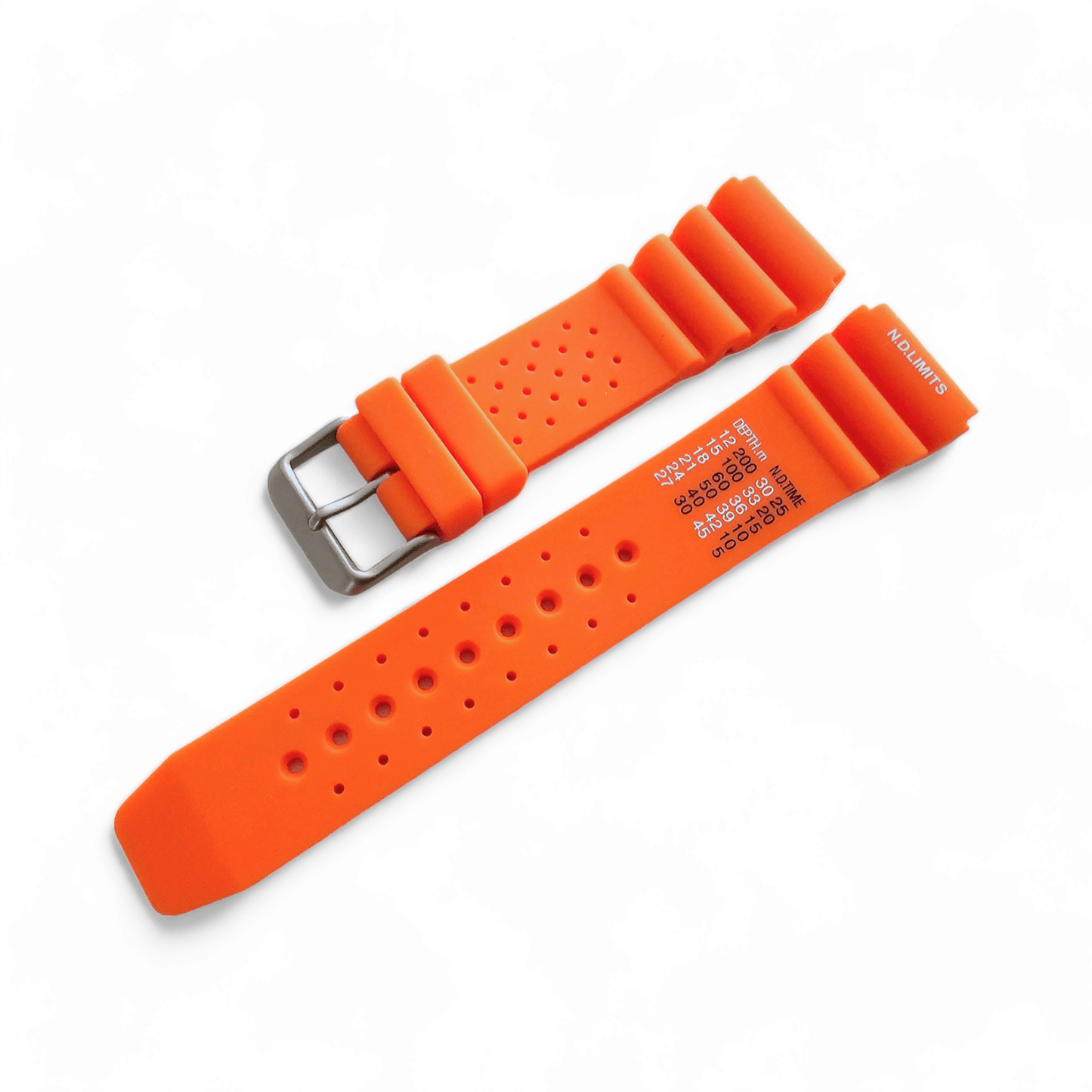 Premium Silicone Rubber ND Limits Divers Watch Strap Band 18mm 20mm 22mm 24mm Orange - Wrist Envy