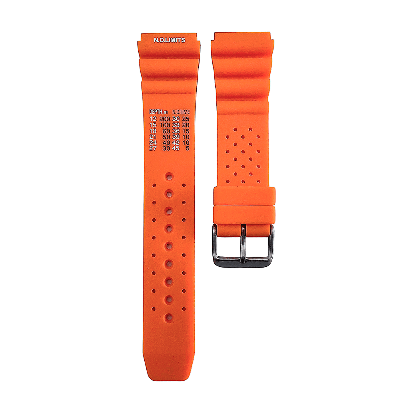 Premium Silicone Rubber ND Limits Divers Watch Strap Band 18mm 20mm 22mm 24mm Orange - Wrist Envy