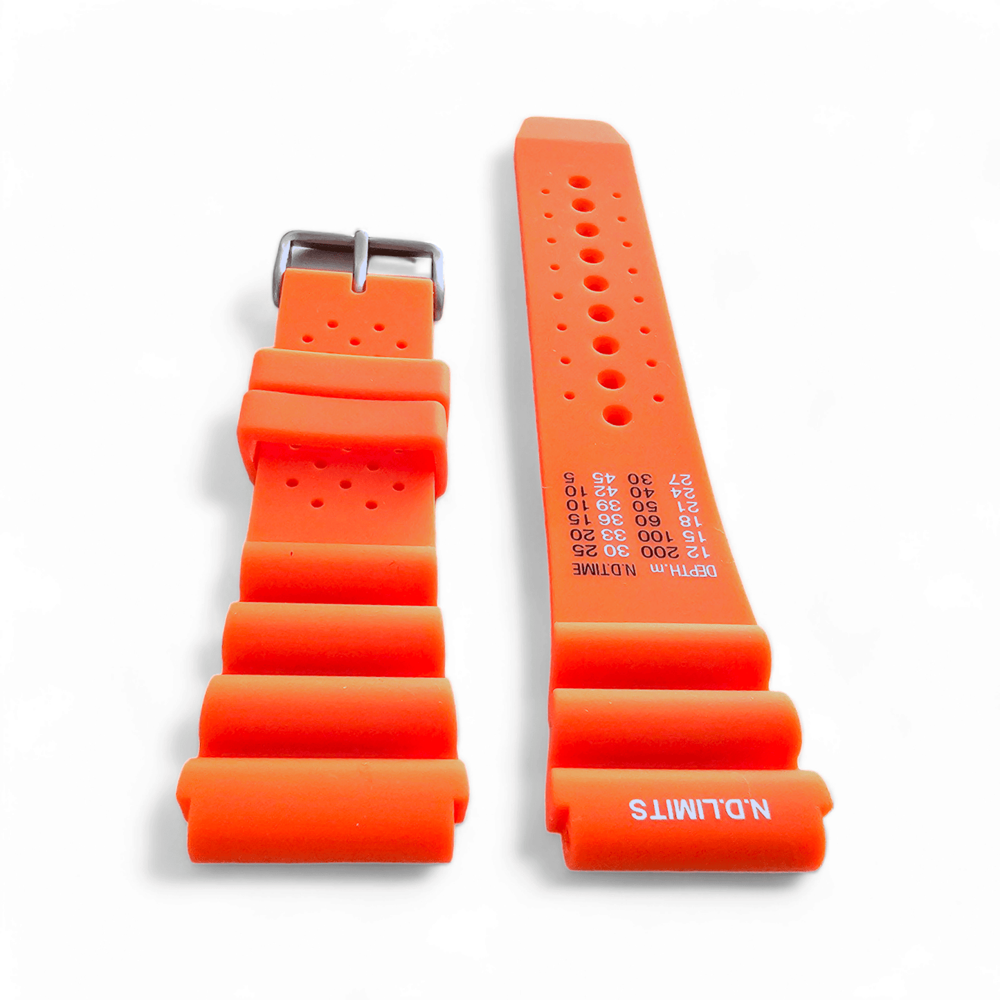 Premium Silicone Rubber ND Limits Divers Watch Strap Band 18mm 20mm 22mm 24mm Orange - Wrist Envy