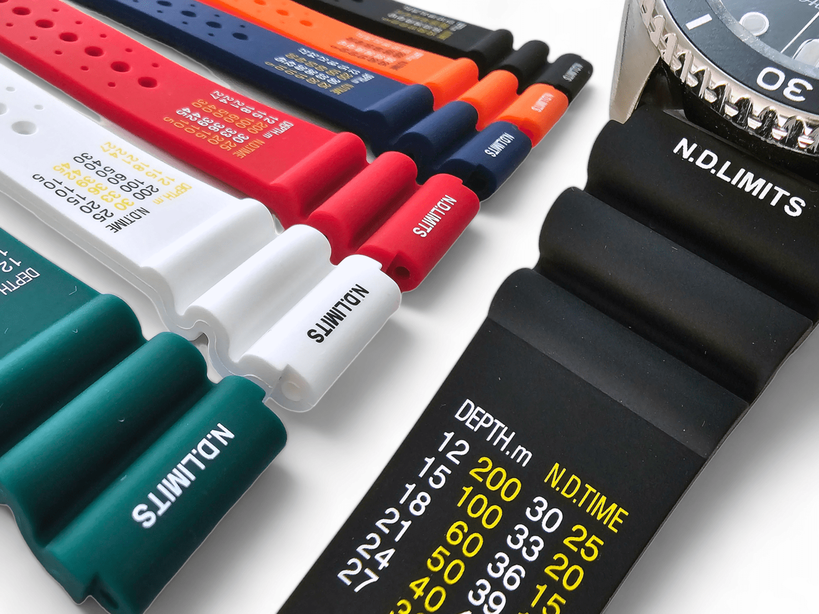 Premium Silicone Rubber ND Limits Divers Watch Strap Band 18mm 20mm 22mm 24mm Red - Wrist Envy