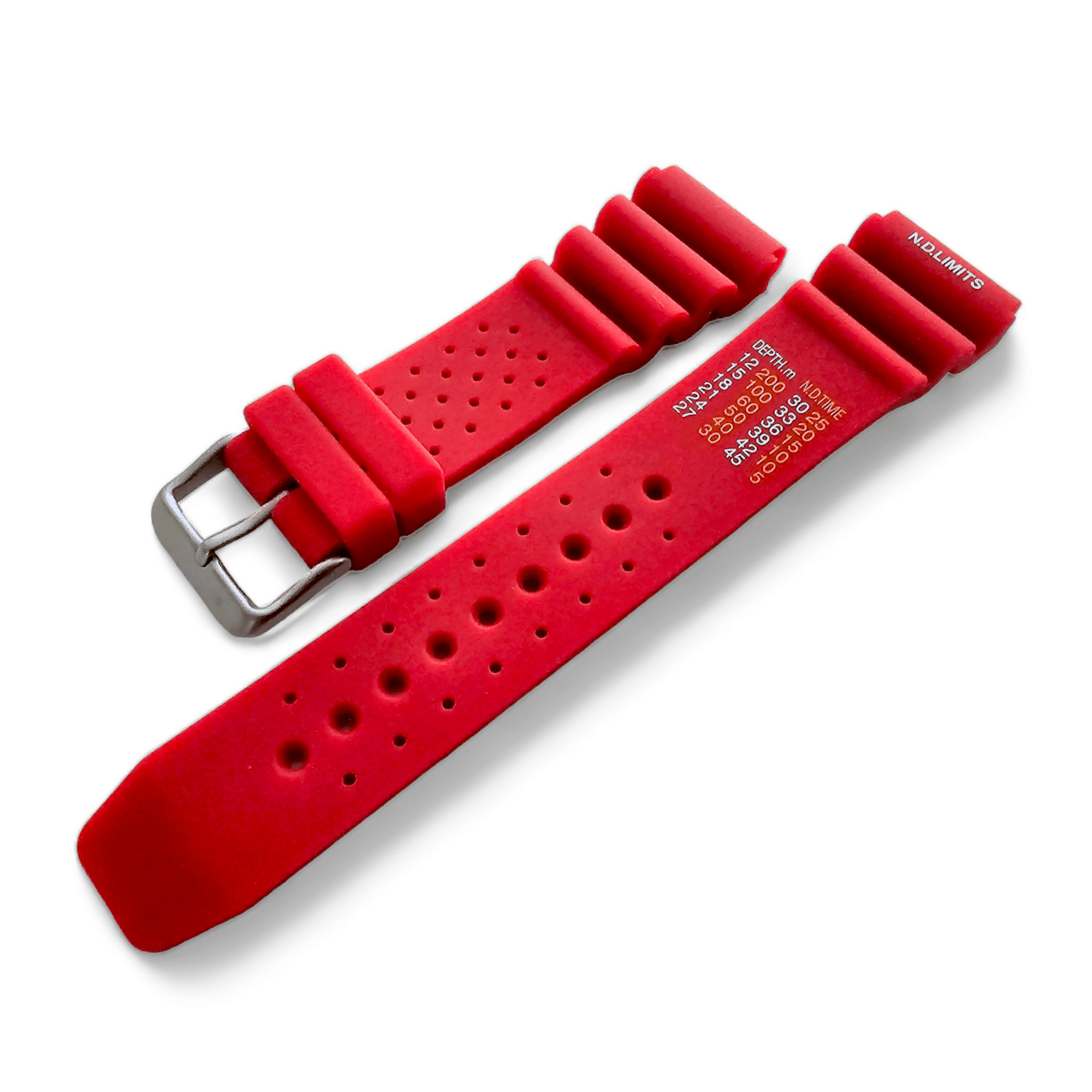 Premium Silicone Rubber ND Limits Divers Watch Strap Band 18mm 20mm 22mm 24mm Red - Wrist Envy