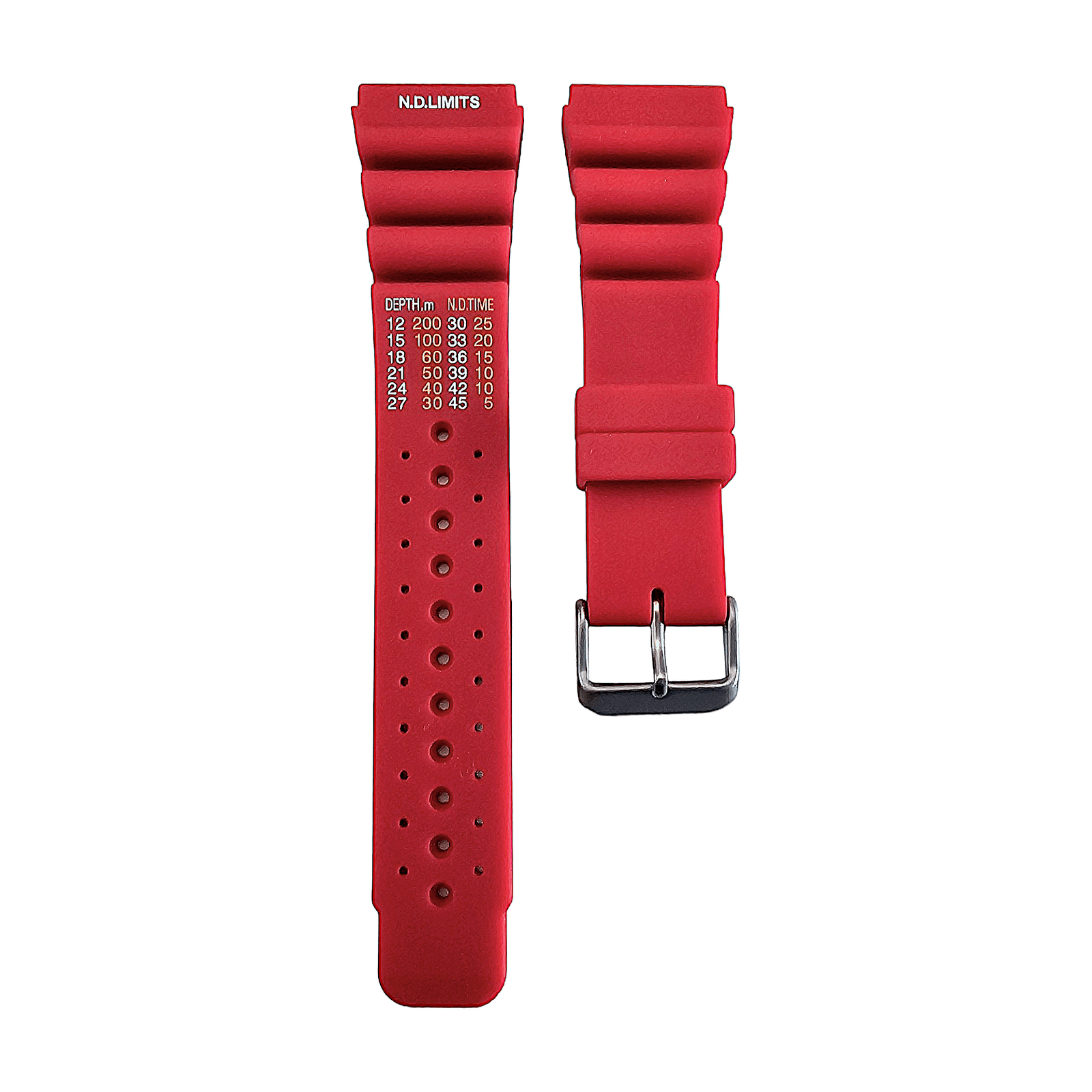 Premium Silicone Rubber ND Limits Divers Watch Strap Band 18mm 20mm 22mm 24mm Red - Wrist Envy