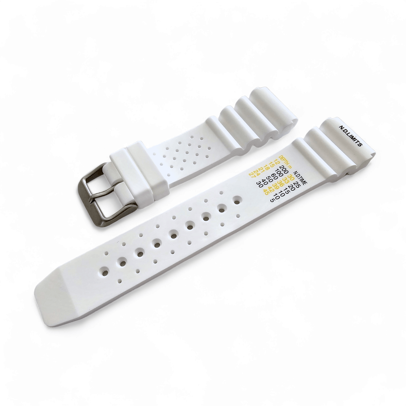 Premium Silicone Rubber ND Limits Divers Watch Strap Band 18mm 20mm 22mm 24mm White - Wrist Envy