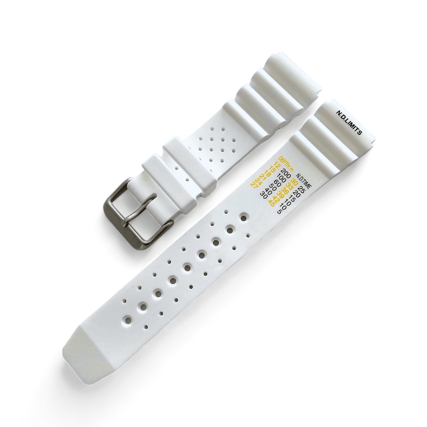 Premium Silicone Rubber ND Limits Divers Watch Strap Band 18mm 20mm 22mm 24mm White - Wrist Envy