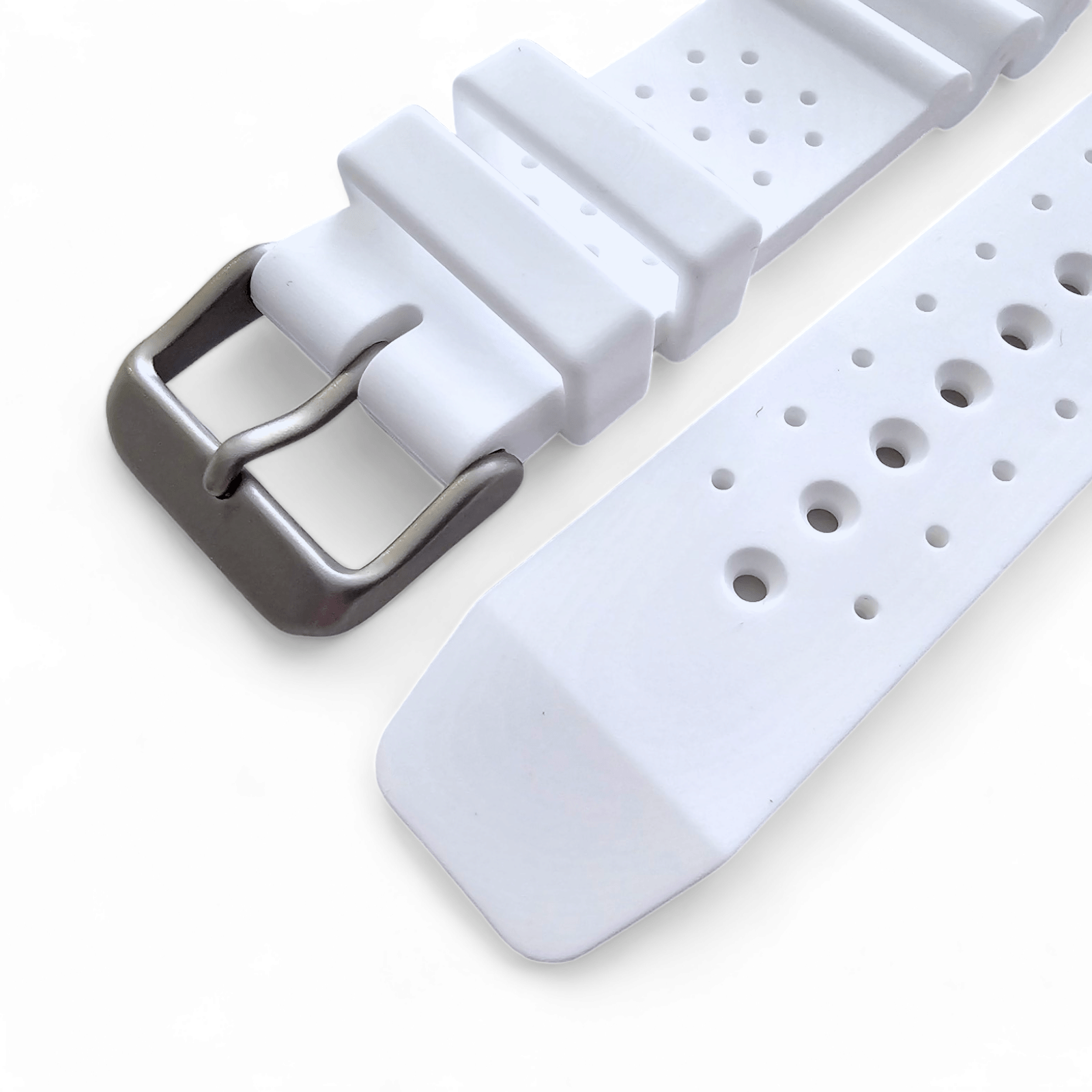 Premium Silicone Rubber ND Limits Divers Watch Strap Band 18mm 20mm 22mm 24mm White - Wrist Envy