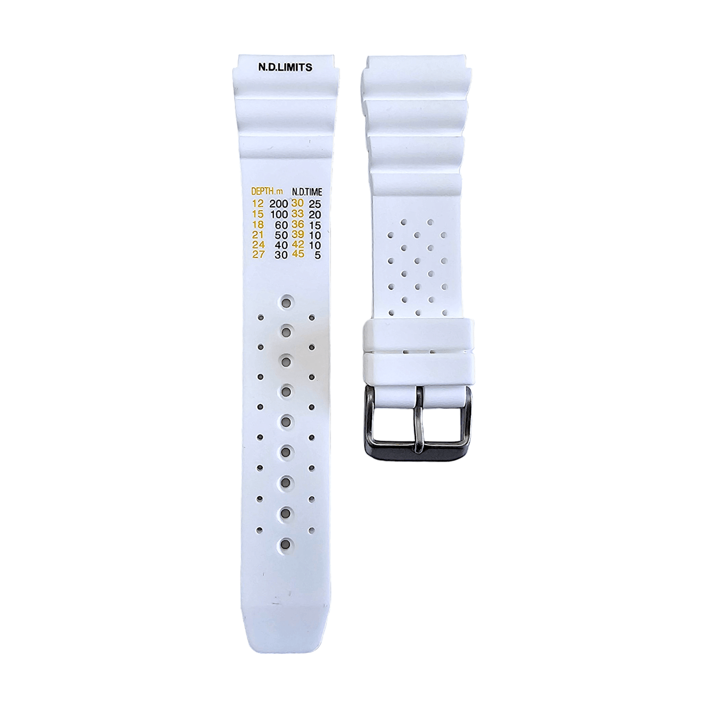 Premium Silicone Rubber ND Limits Divers Watch Strap Band 18mm 20mm 22mm 24mm White - Wrist Envy