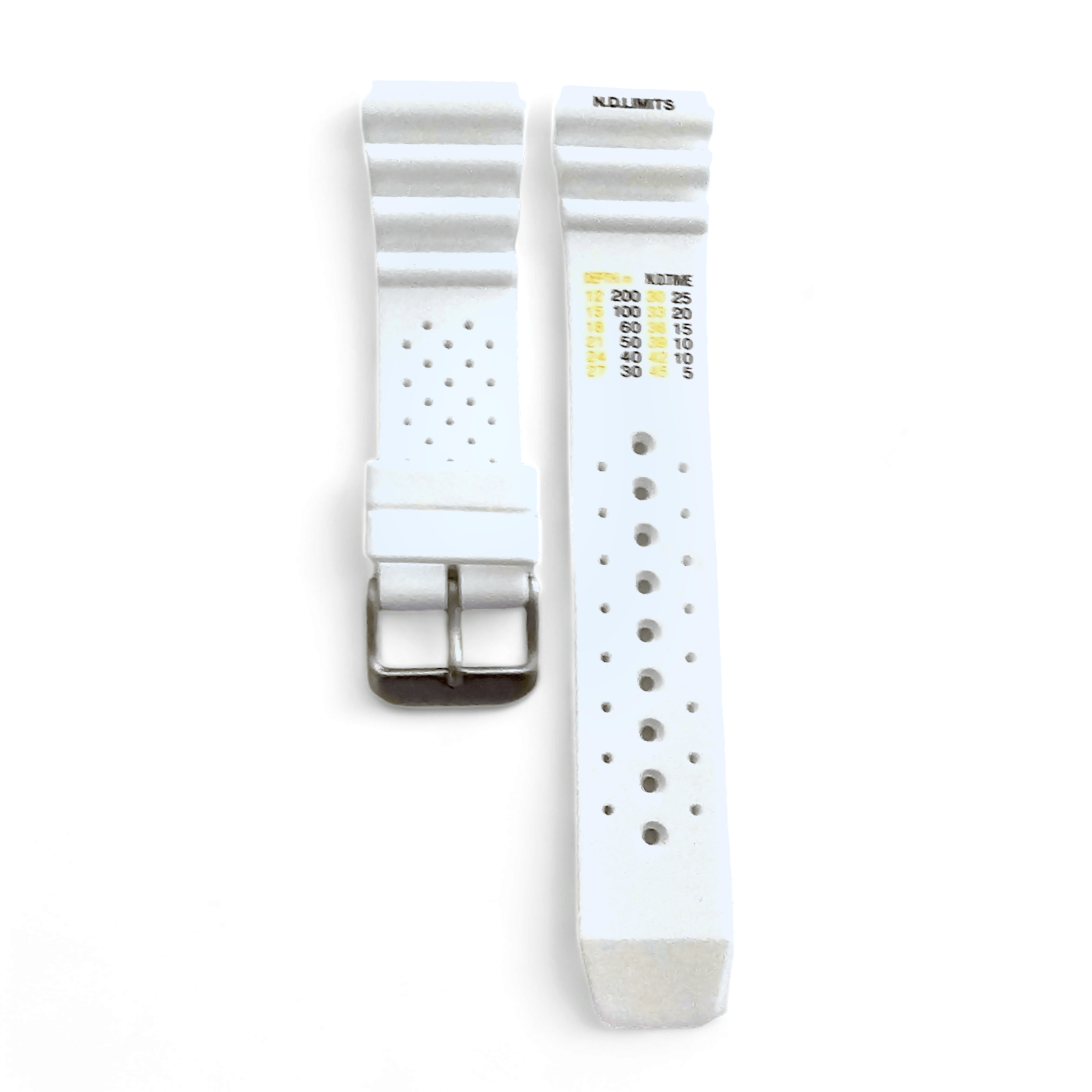 Premium Silicone Rubber ND Limits Divers Watch Strap Band 18mm 20mm 22mm 24mm White - Wrist Envy