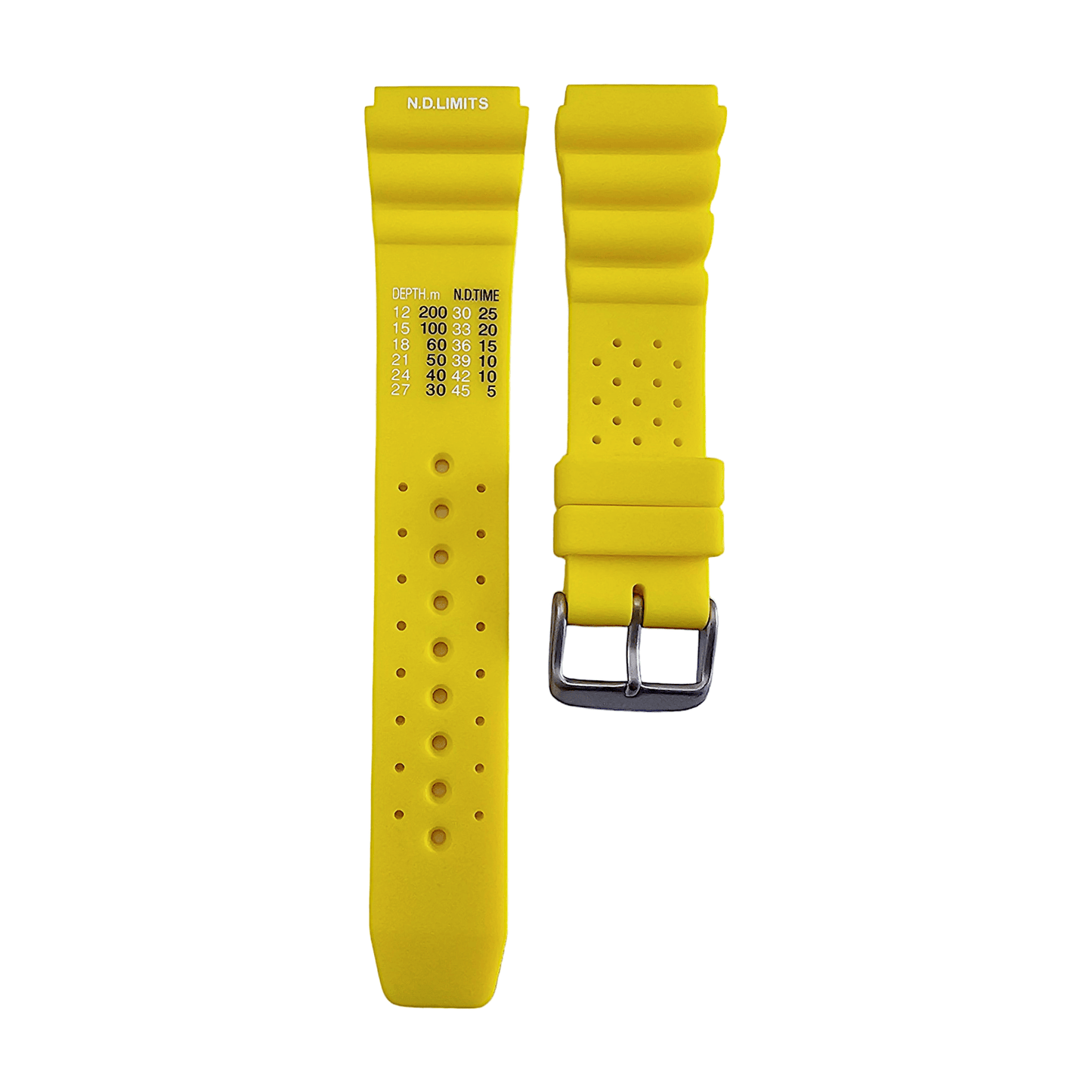 Premium Silicone Rubber ND Limits Divers Watch Strap Band 18mm 20mm 22mm 24mm Yellow - Wrist Envy