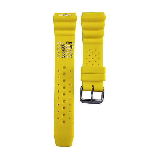 Premium Silicone Rubber ND Limits Divers Watch Strap Band 18mm 20mm 22mm 24mm Yellow - Wrist Envy