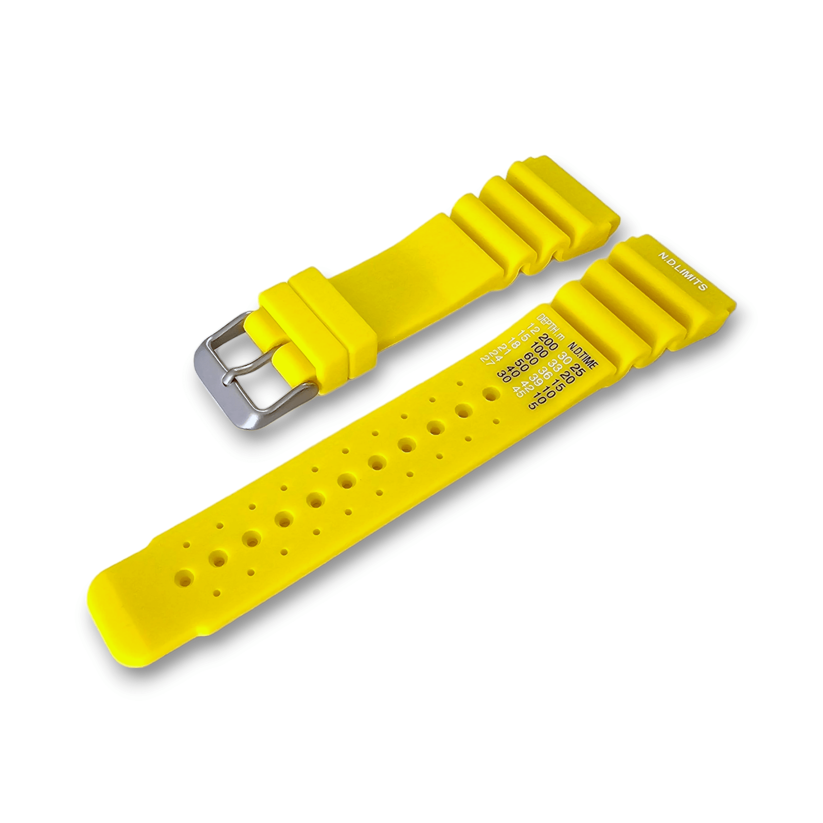 Premium Silicone Rubber ND Limits Divers Watch Strap Band 18mm 20mm 22mm 24mm Yellow - Wrist Envy