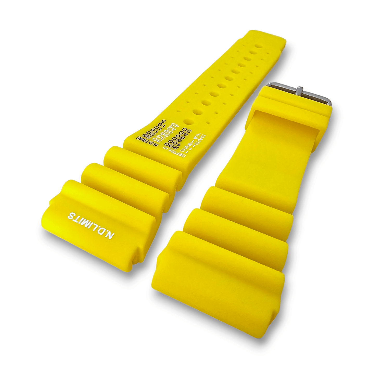 Premium Silicone Rubber ND Limits Divers Watch Strap Band 18mm 20mm 22mm 24mm Yellow - Wrist Envy