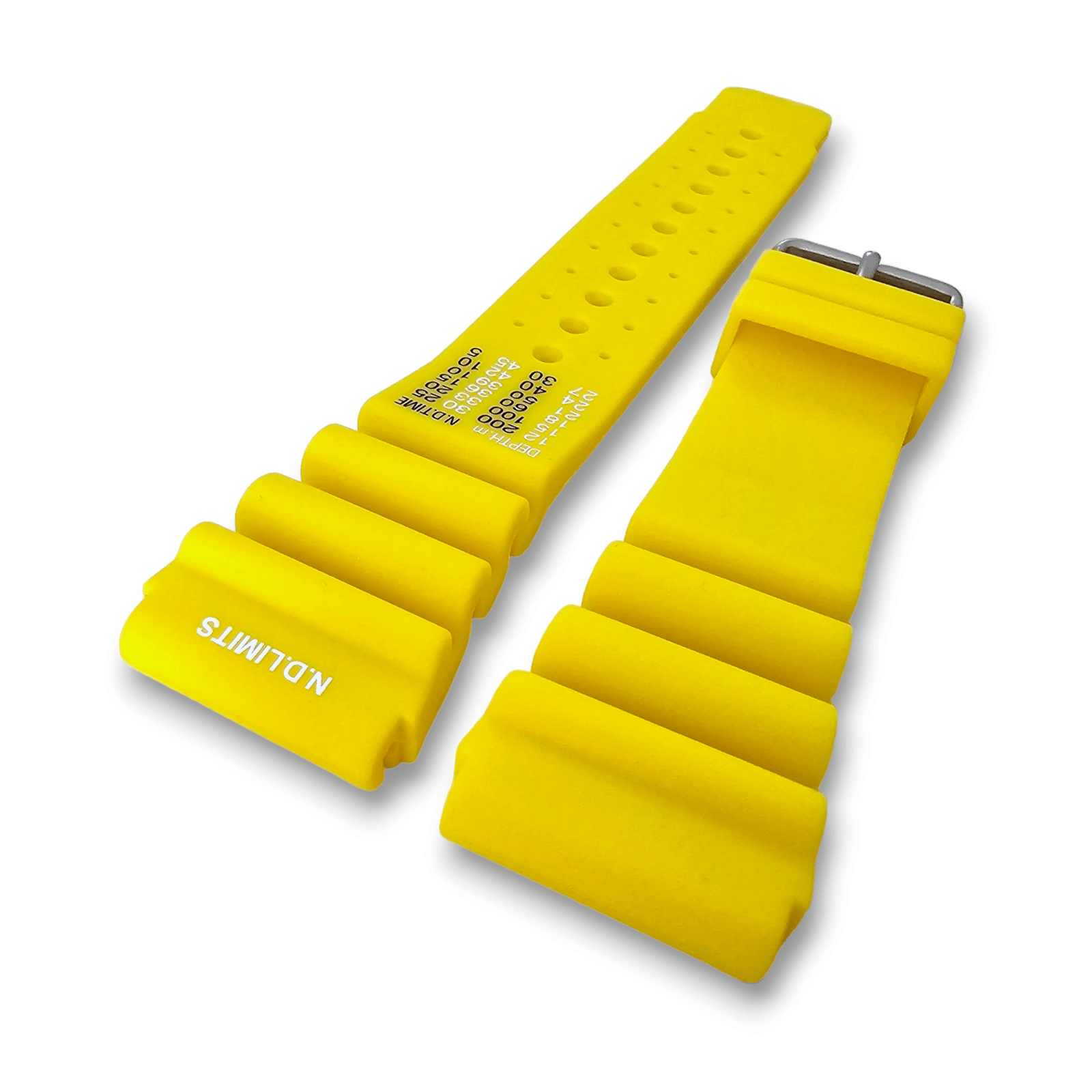 Premium Silicone Rubber ND Limits Divers Watch Strap Band 18mm 20mm 22mm 24mm Yellow - Wrist Envy
