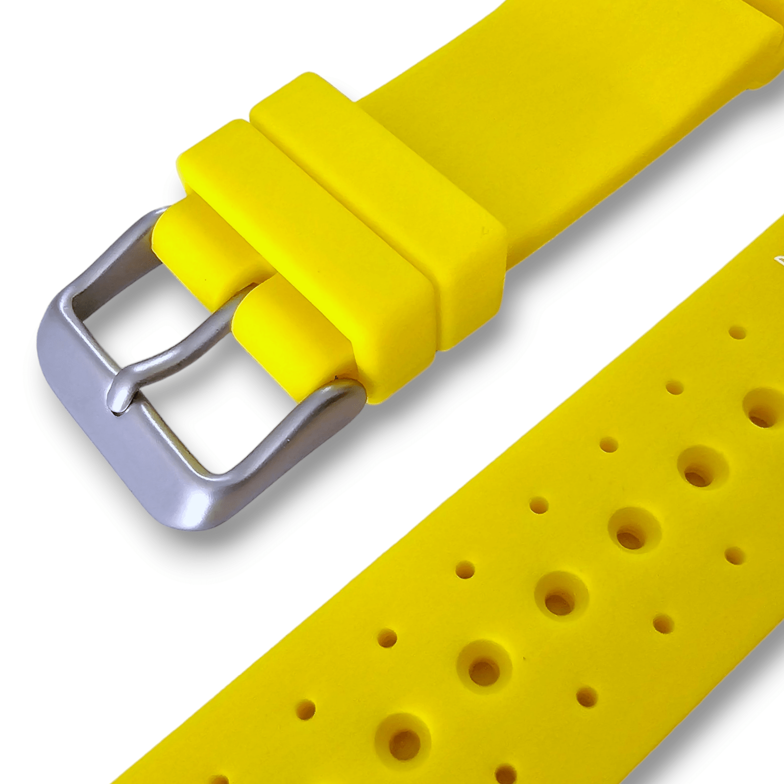 Premium Silicone Rubber ND Limits Divers Watch Strap Band 18mm 20mm 22mm 24mm Yellow - Wrist Envy