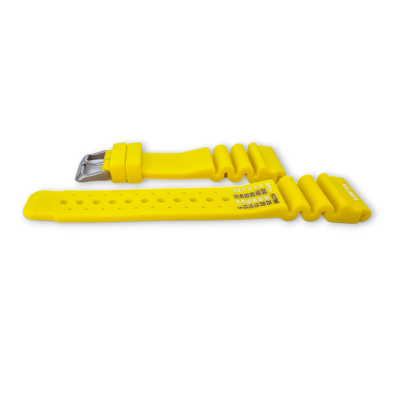 Premium Silicone Rubber ND Limits Divers Watch Strap Band 18mm 20mm 22mm 24mm Yellow - Wrist Envy