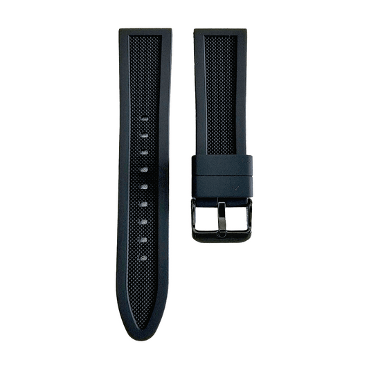 Premium Silicone Rubber Textured Watch Strap Band Soft 18mm 20mm 22mm 24mm Black - Wrist Envy